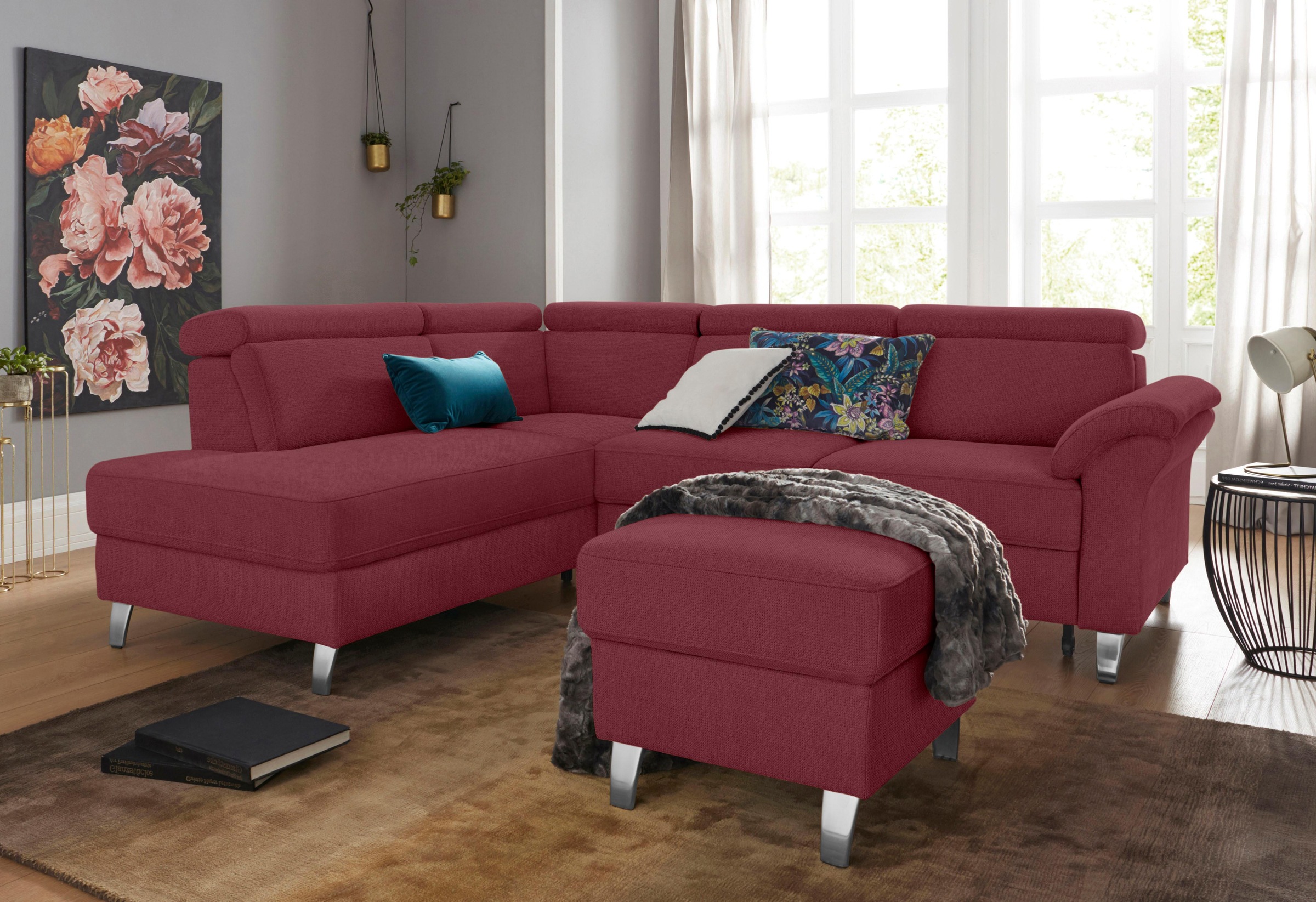 sit&more Ecksofa »Arngast L-Form« inklusive Kopfteilverstellung und Federke günstig online kaufen