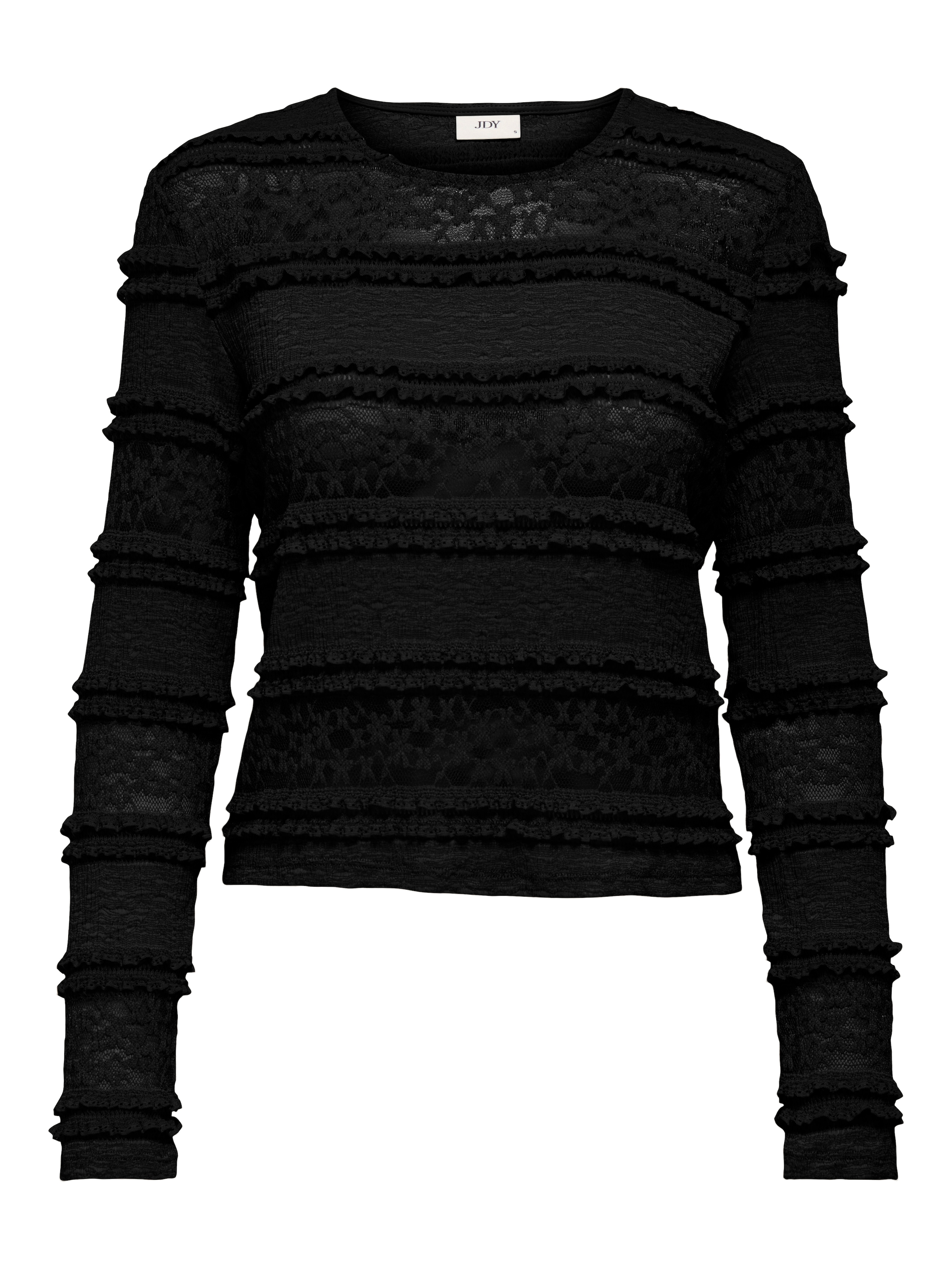 JDY Longsleeve »JDYSARAH L/S LACE TOP JRS NOOS« Kunstfaser, normal geschnitten