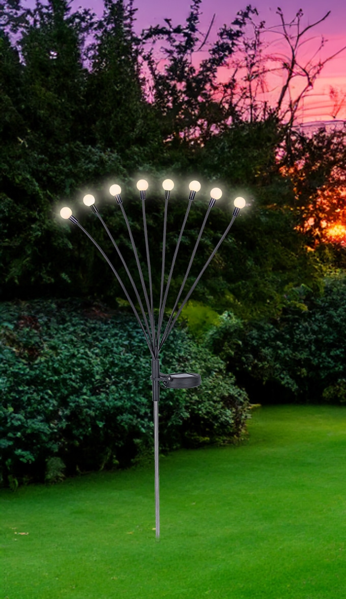 GLOBO LIGHTING LED Solarleuchte »SOLAR«, 8 flammig, Leuchtmittel LED-Modul | LED fest integriert, Solarlampe für Garten, Toller Lichteffekt, mit Erdspieß