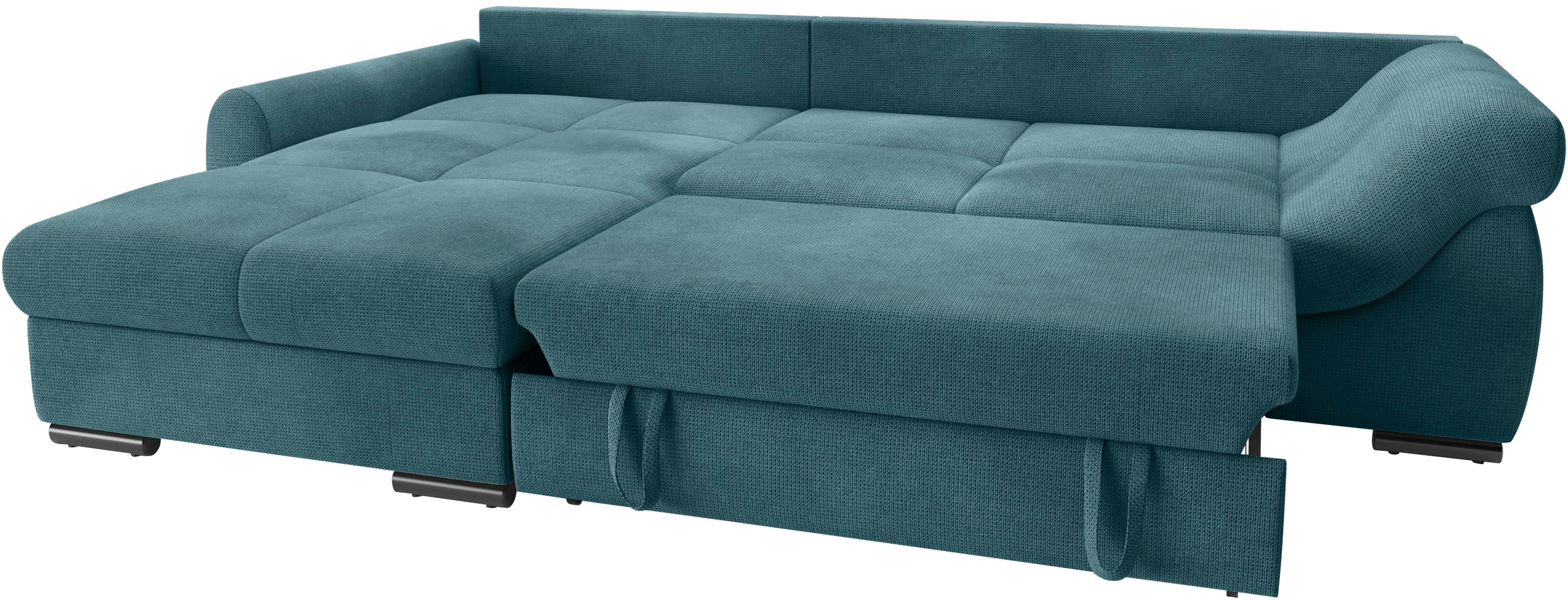 Mr. Couch Ecksofa »Livorno L-Form«, inkl. Hochschläfer-Bettauszug, XL-Bettkasten weiß beschichtet