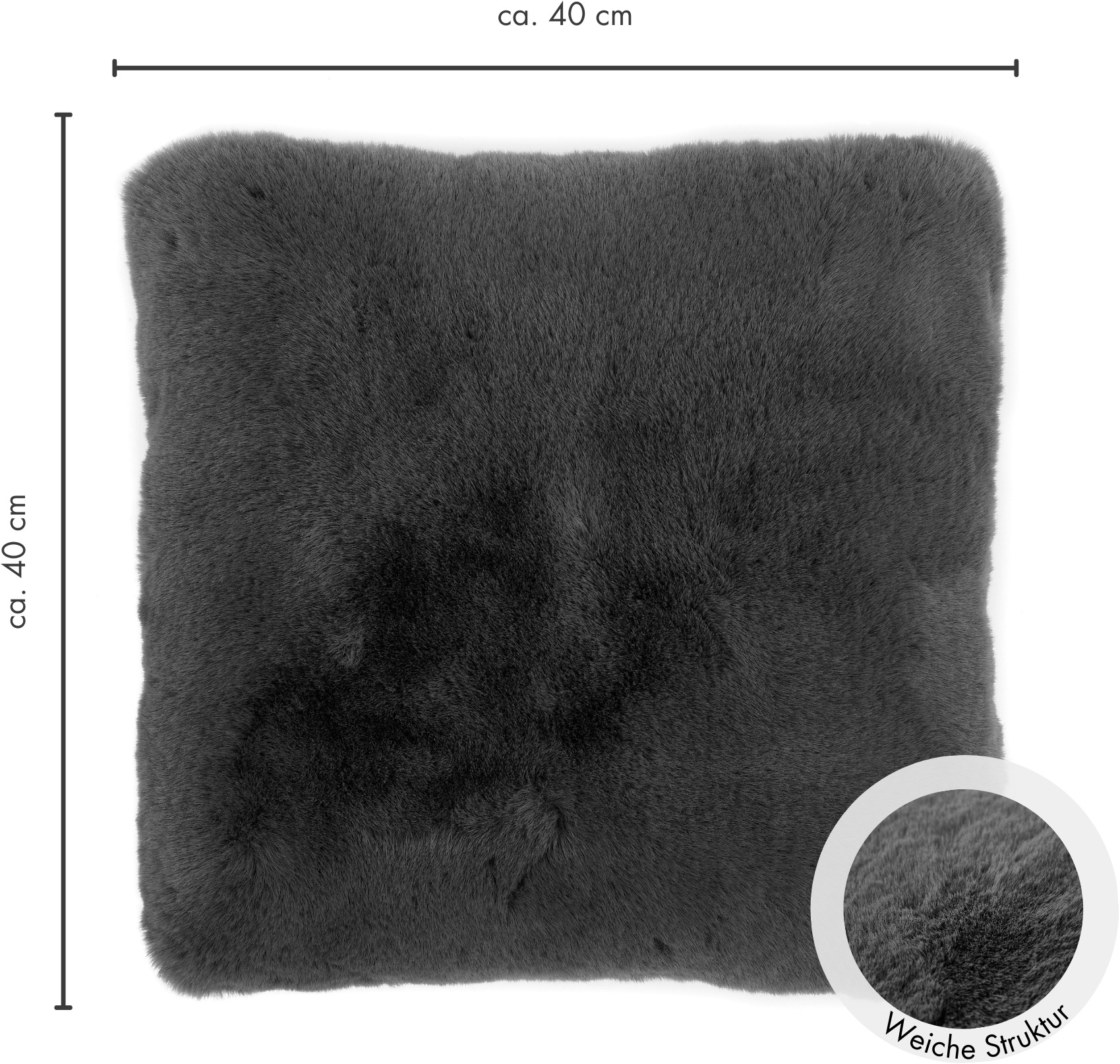 LUXOR living Fellkissen »Dekokissen Novara«, Kunstfell, eckig, 40x40 cm, sehr weich, mit Füllung, Wohnzimmer