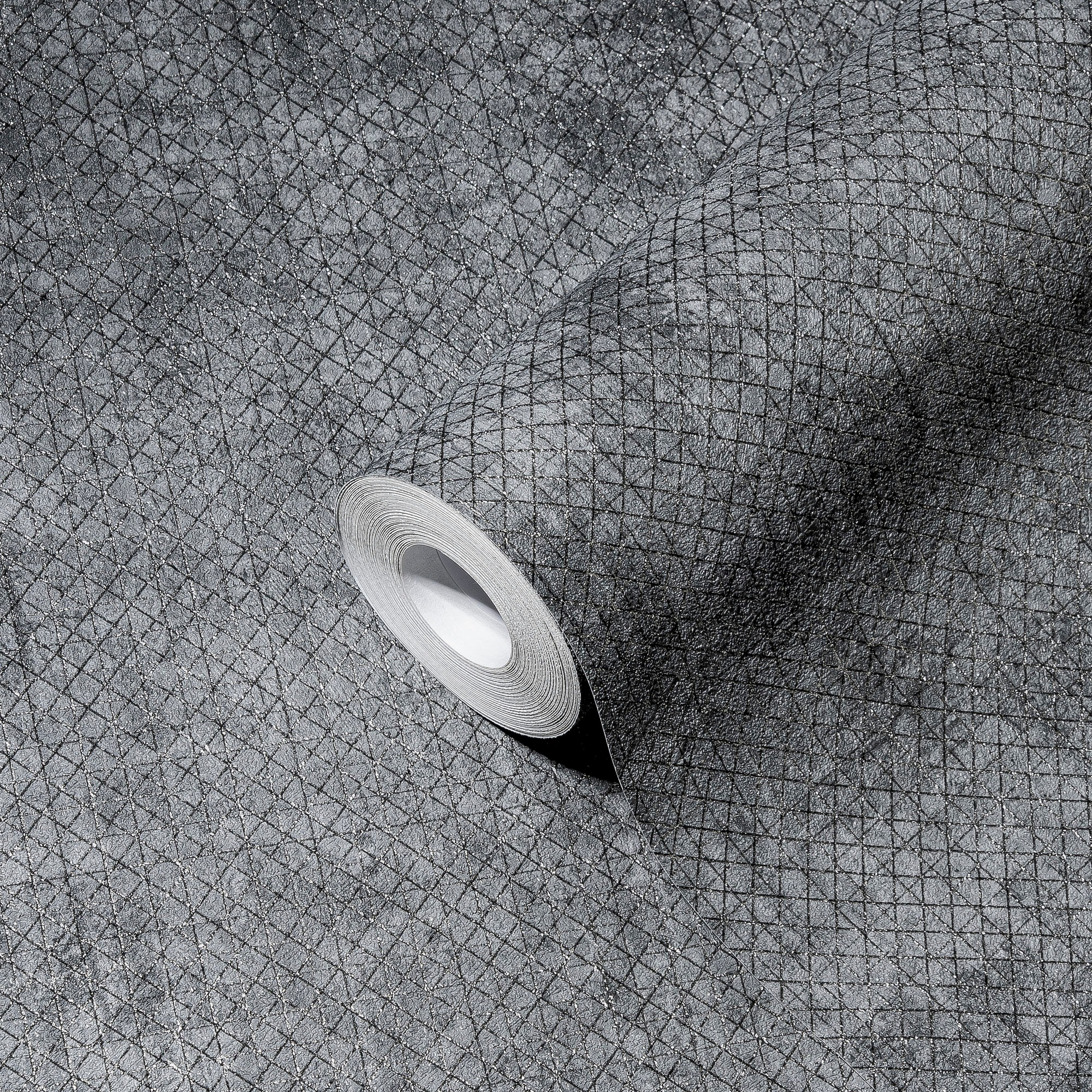 A.S. Création Vliestapete »THE BOS Uni Metalliceffekt«, leicht glänzend-gemustert-abstrakt, Grafisch Tapeten Wohnzimmer Schlafzimmer Küche modern Flur Design Büro