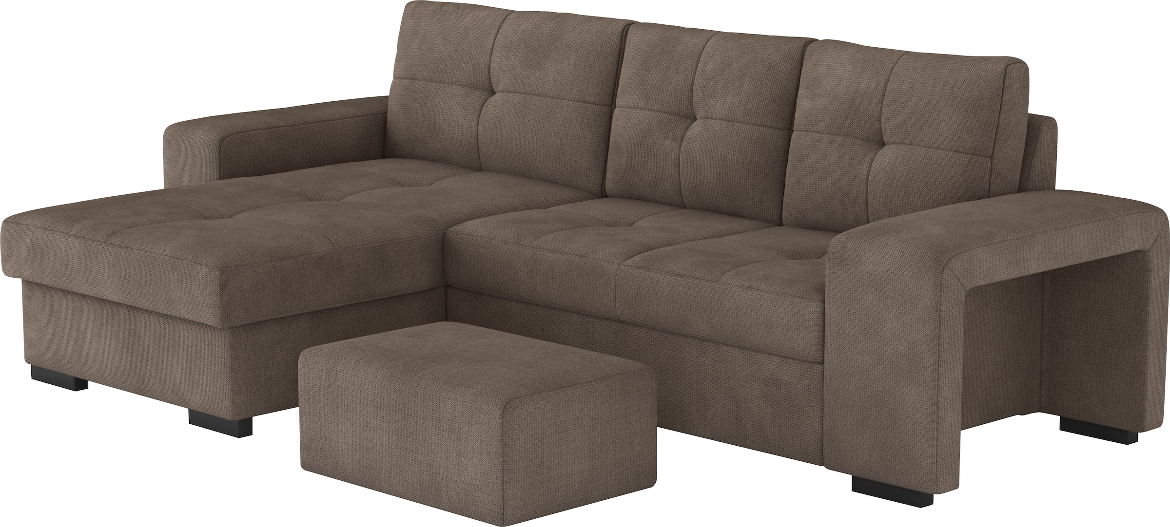 COTTA Ecksofa »Mattina L-Form«, mit Hocker, wahlweise mit Bettfunktion & Bettkasten