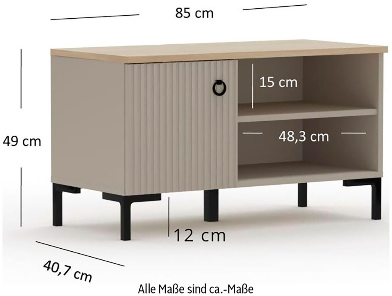 Home affaire Sitzbank »Luminara«, (1 St.), Schuhbank mit Platz für bis zu 3 Schuhpaare - (B/T/H) 85/41/49 cm