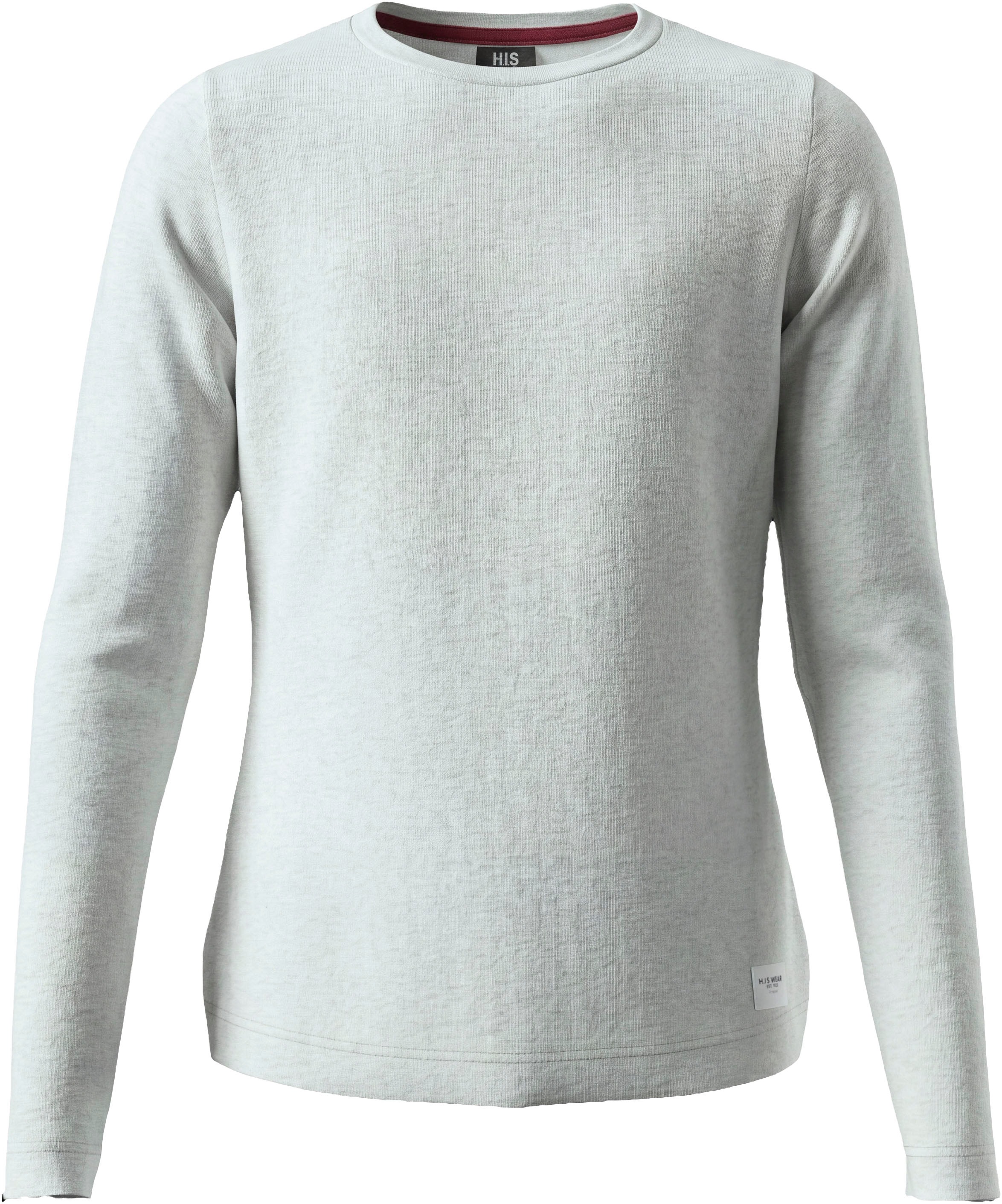 H.I.S Langarmshirt »3er Pack Shirts in modischen Farben« Packung, 3,  hüftlang, mit Rundhalsausschnitt, Basic-Passform