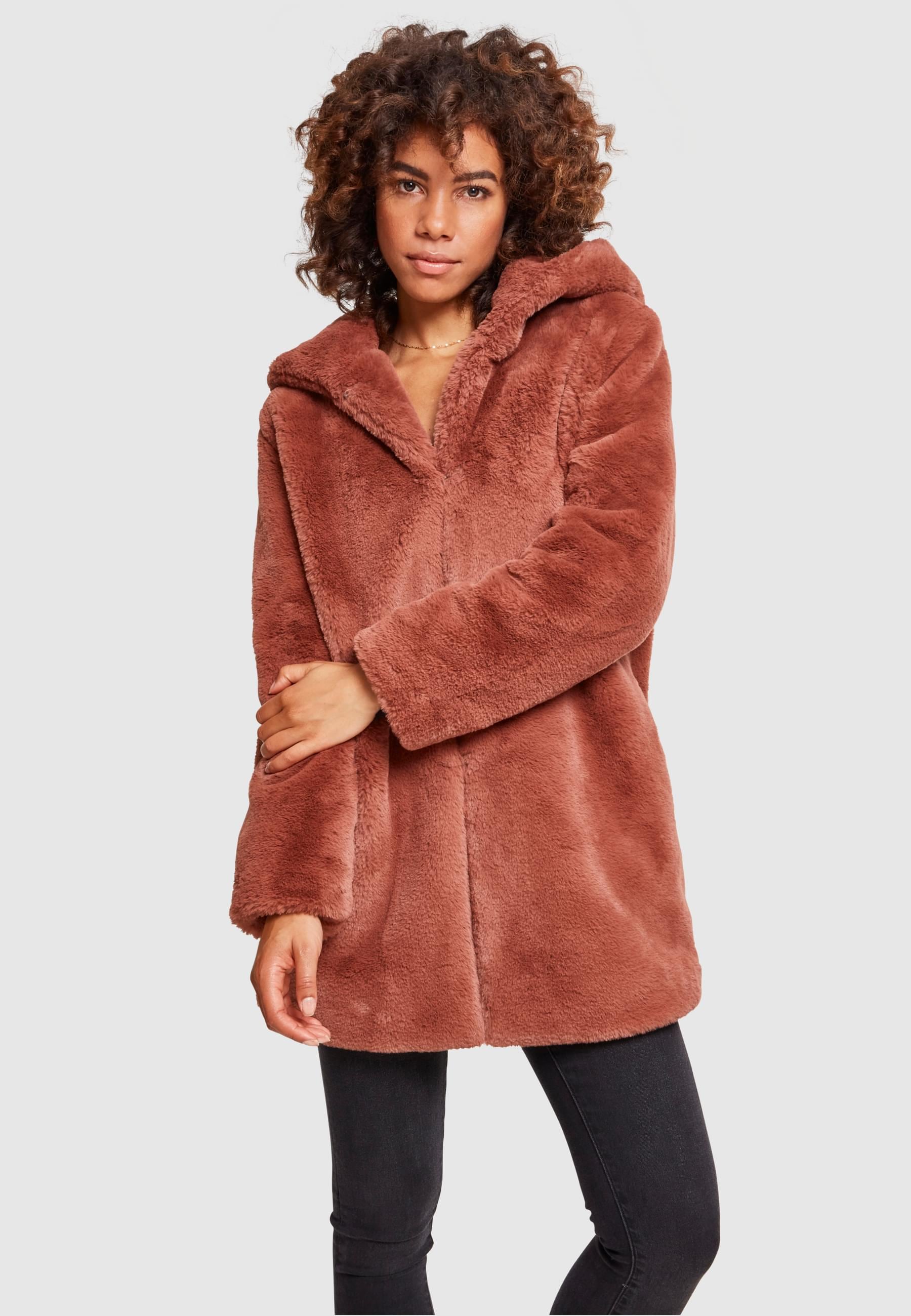 URBAN CLASSICS Parka »Urban Classics Damen Ladies Hooded Teddy Coat« 1 Stk. tlg. ohne Kapuze