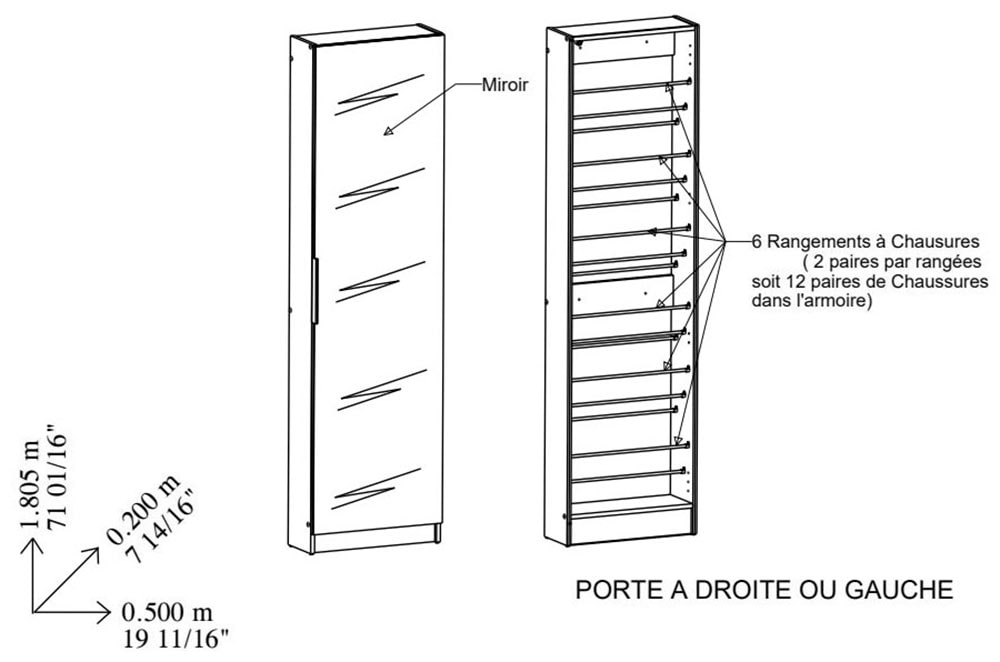 Demeyere GROUP Schuhschrank »Zapatero« 1 Stk. tlg. SCHUHSCHRANK 1 TUER/1 SPIEGEL
