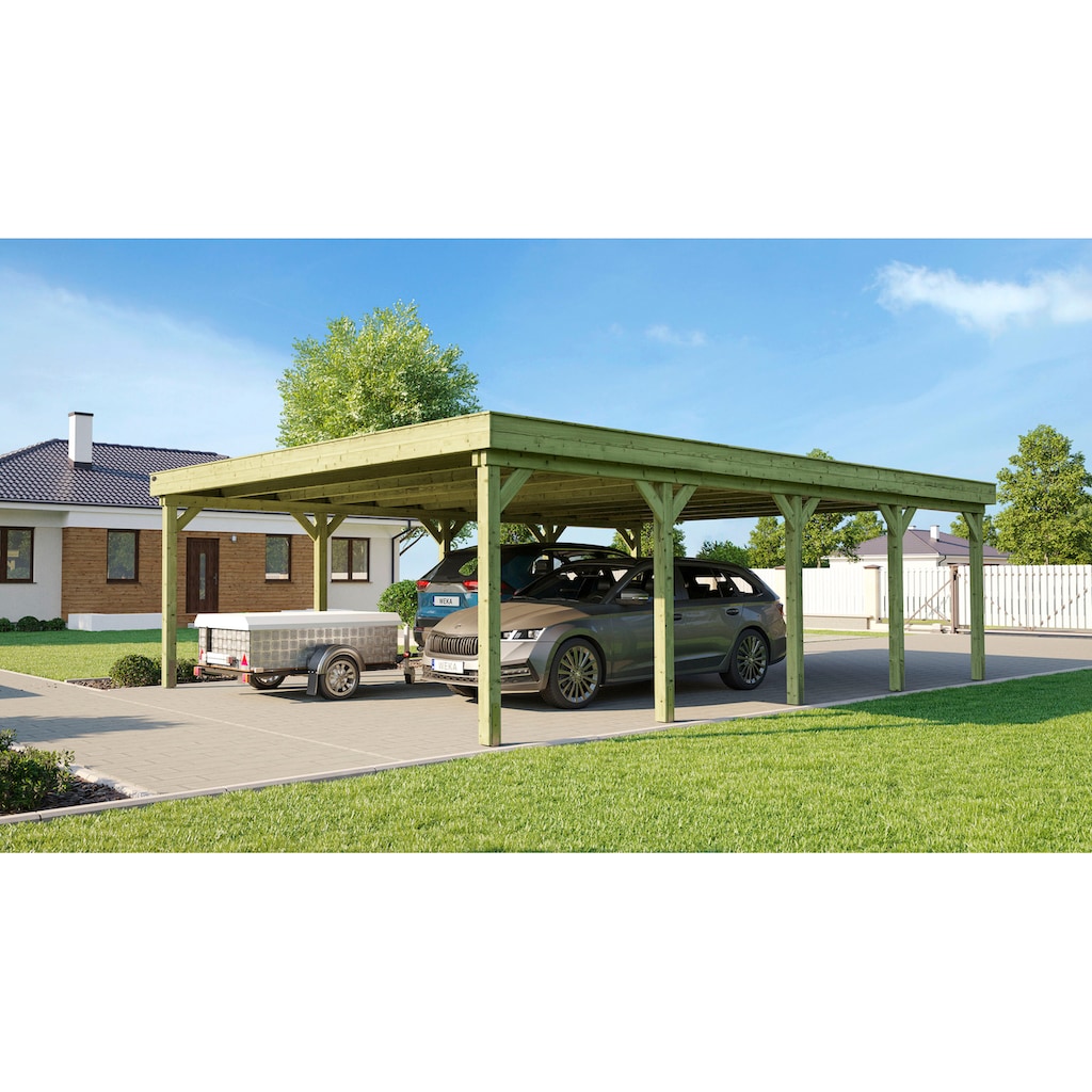 weka Doppelcarport »609 Gr. 2«, Holz, 250 cm, braun