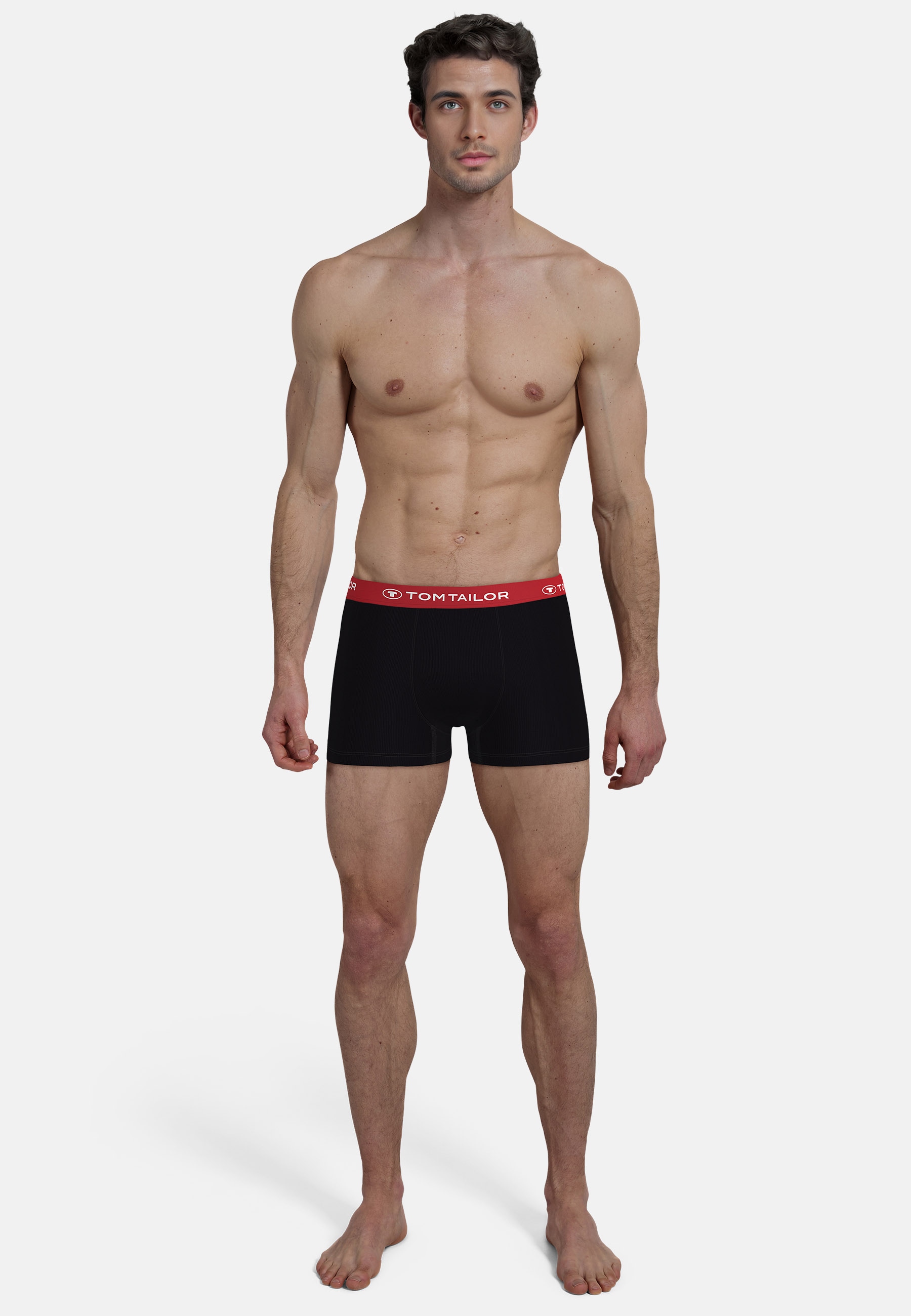 TOM TAILOR Boxershorts »Buffer« 3er Pack,  weich, bequem, basic, eng, Logobund, Baumwollmix
