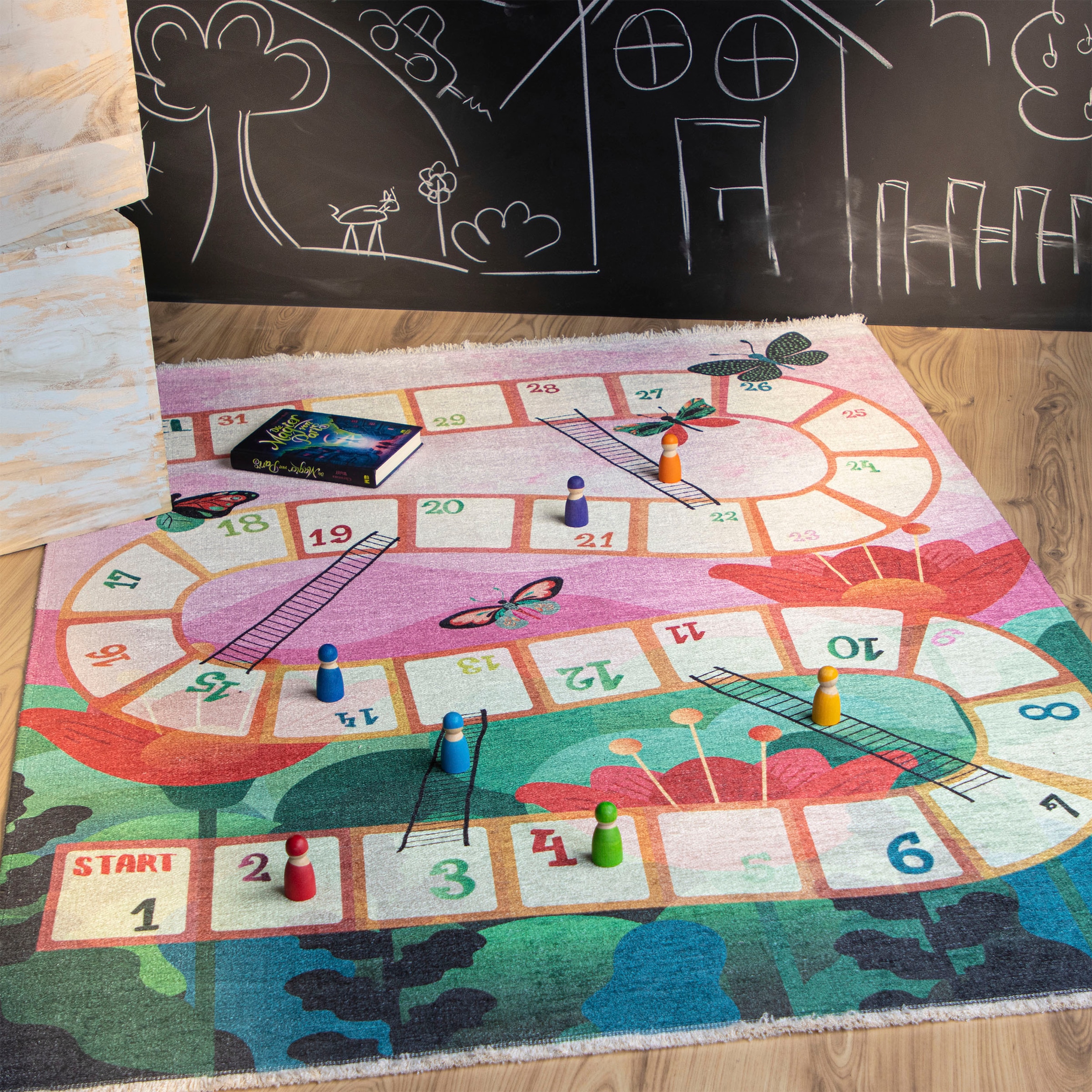 Obsession Kinderteppich »My Greta 620«, rechteckig, 6 mm Höhe, Kurzflor, Spielteppich, mit Fransen, Kinderzimmer