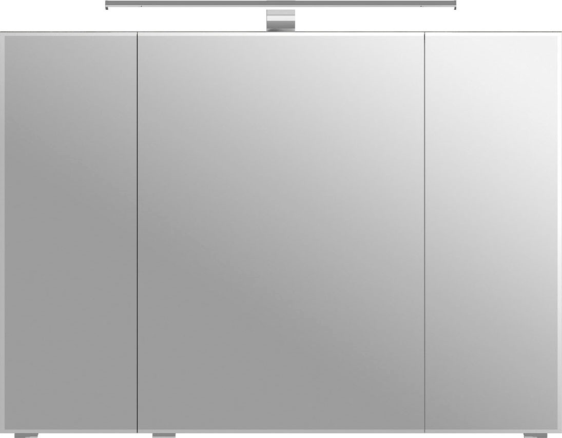 Saphir Badmöbel-Set »6005 Sprint 2-teilig, Keramik-Waschtisch mit LED-Spiegelschrank«, (2 St.), Waschplatz 98 cm breit, inkl. Türdämpfer, 3 Türen, 2 Schubladen