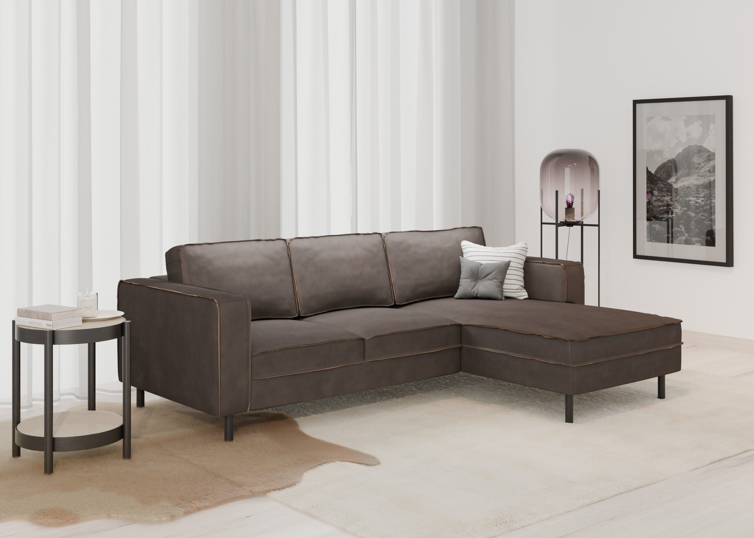 Places of Style Ecksofa »Watkins, wahlweise mit Schlaffunktion/Bettkasten, günstig online kaufen