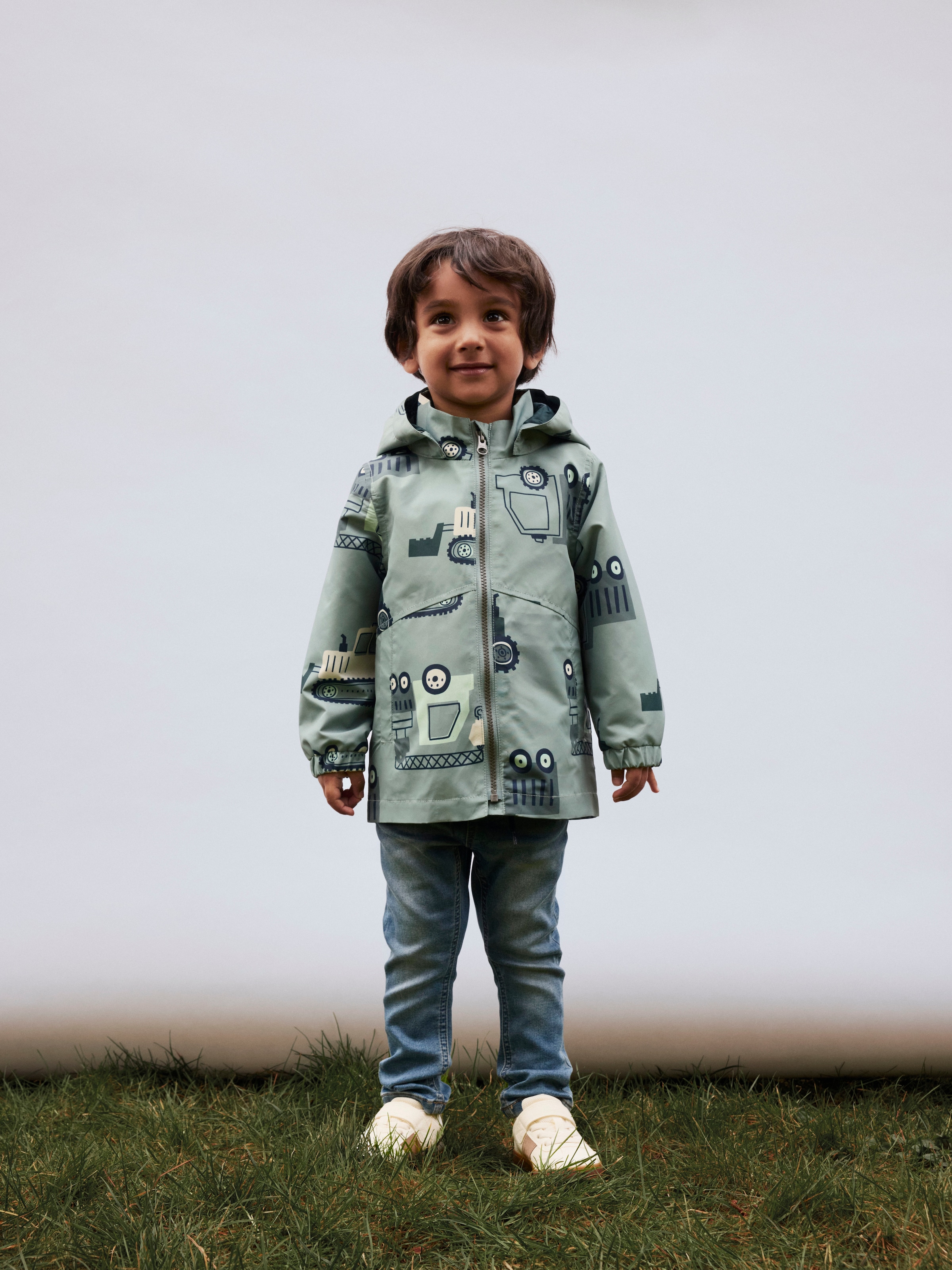 Name It Outdoorjacke »NMMMAX JACKET LI AOP NOOS« mit Kapuze reflektierende Details, wasserabweisend