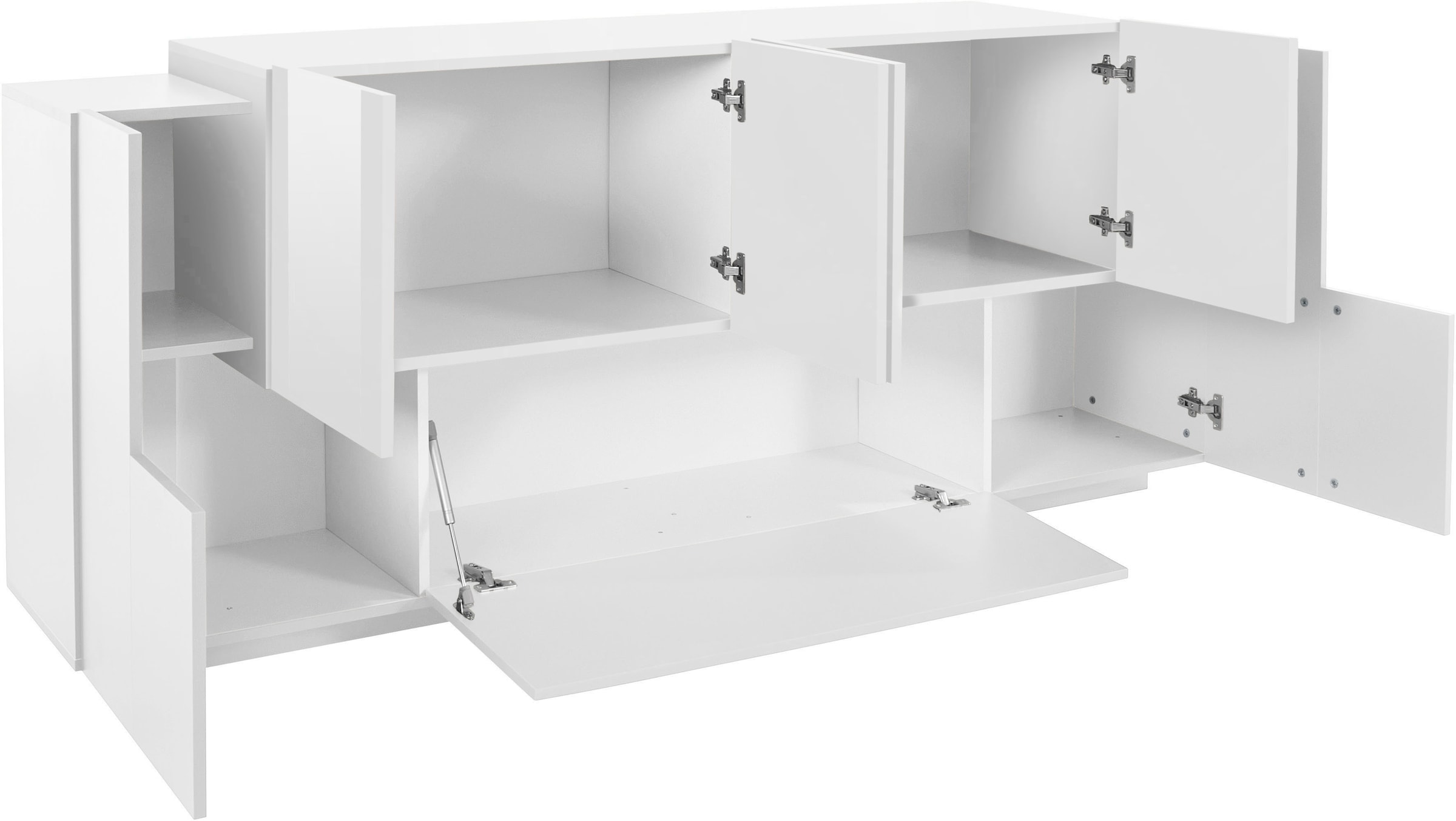 INOSIGN Sideboard »Coro, Kommode, Schrank, Kredenz, grifflos mit Einlegeböden«, 1 Klappe, 6 Türen, Doppeltiefe, B/T/H 200x86x45cm