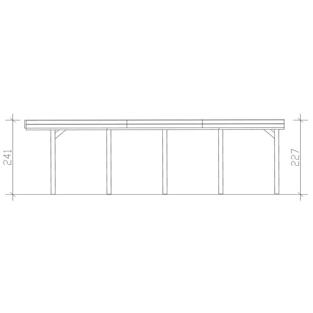 Skanholz Einzelcarport »Friesland«, Fichtenholz, 270 cm, dunkelgrau