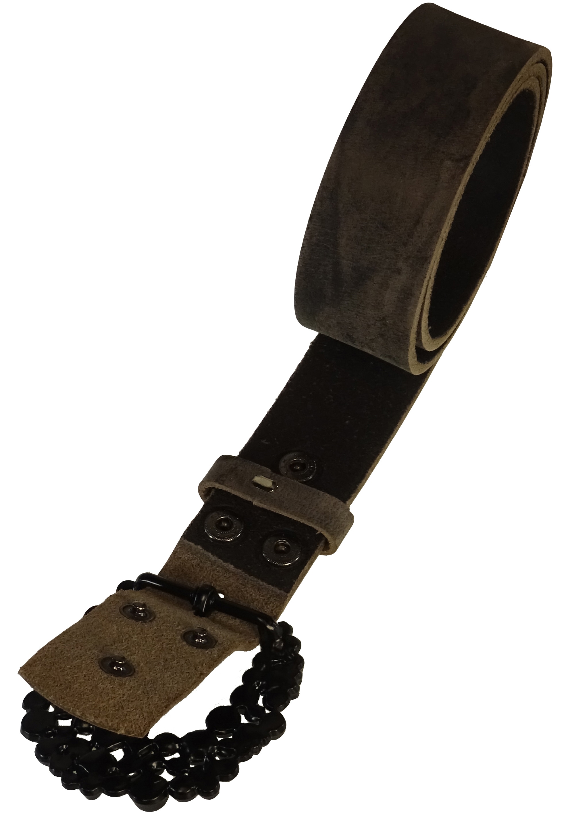 Rettungsring Gürtel Ledergürtel mit austauschbarer Schließe »Strass Dorn Schwarz«