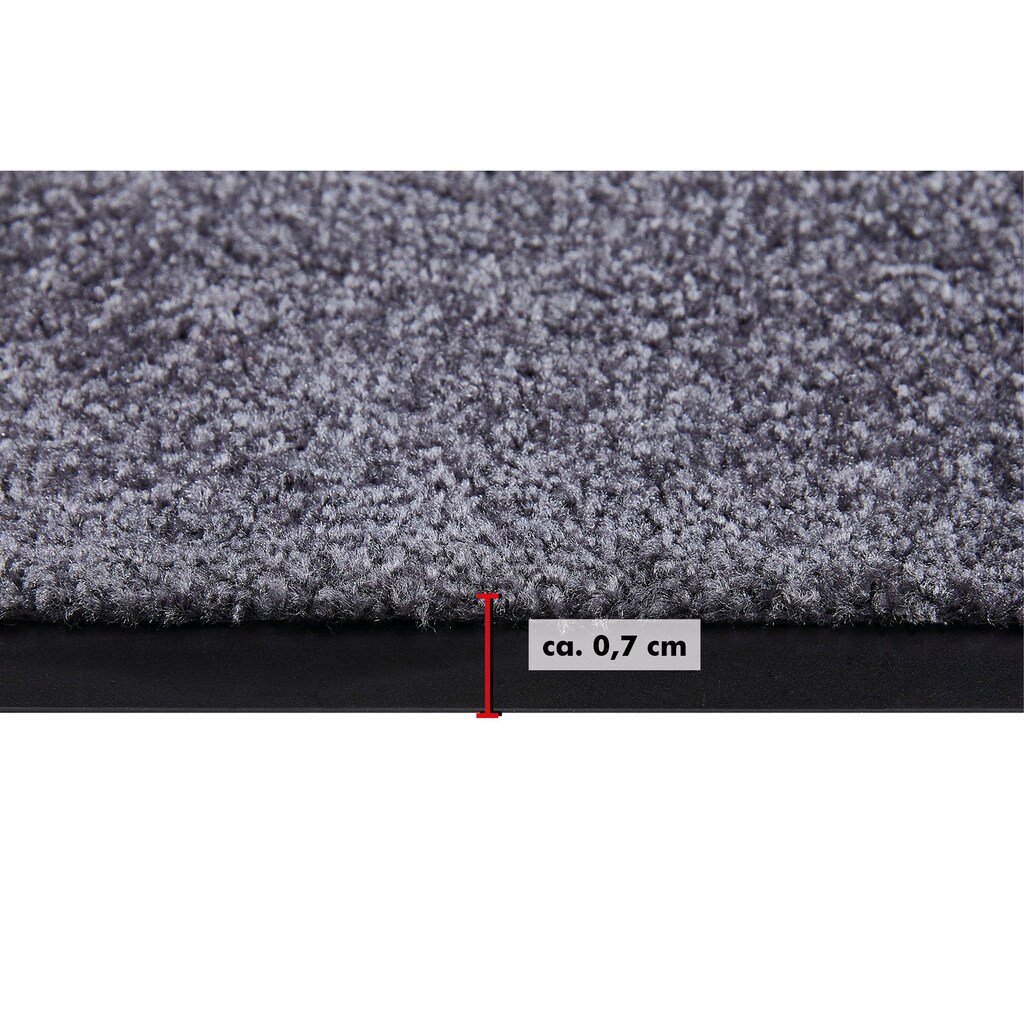 Andiamo Fußmatte »Super Wash & Clean«, rechteckig, 7 mm Höhe, Schmutzfangmatte, Uni Farben, ideal im Herbst & Winter, In- und Outdoor geeignet, rutschhemmend, waschbar
