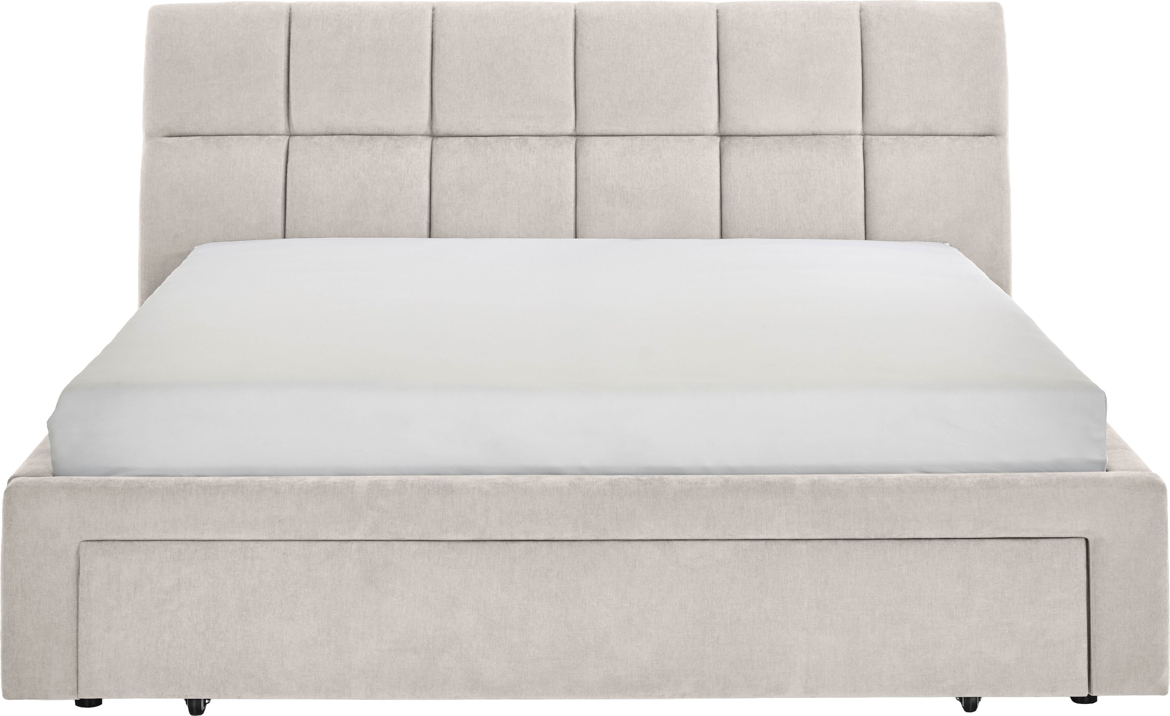 meise.möbel Polsterbett »Canyon, Breite 180cm, erhältlich in grau oder beige« inkl. Schubkasten im Fußteil - ideal als Hundebett nutzbar