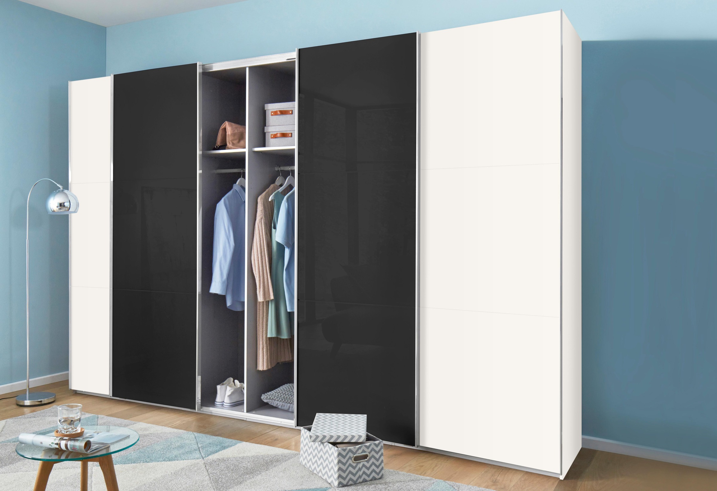 Wimex Schwebetürenschrank »Level by fresh to go«, mit Glastüren und Synchronöffnung