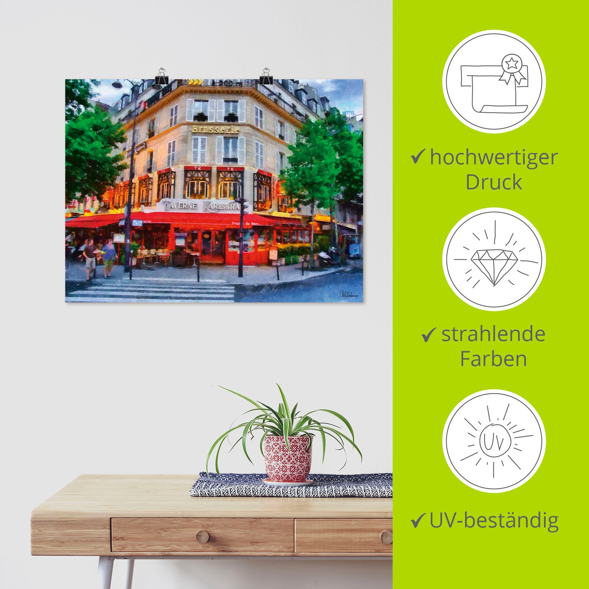 Artland Wandbild »Taverne Karlsbad«, Karlsbad, (1 St.), als Alubild, Leinwandbild, Wandaufkleber oder Poster in versch. Größen