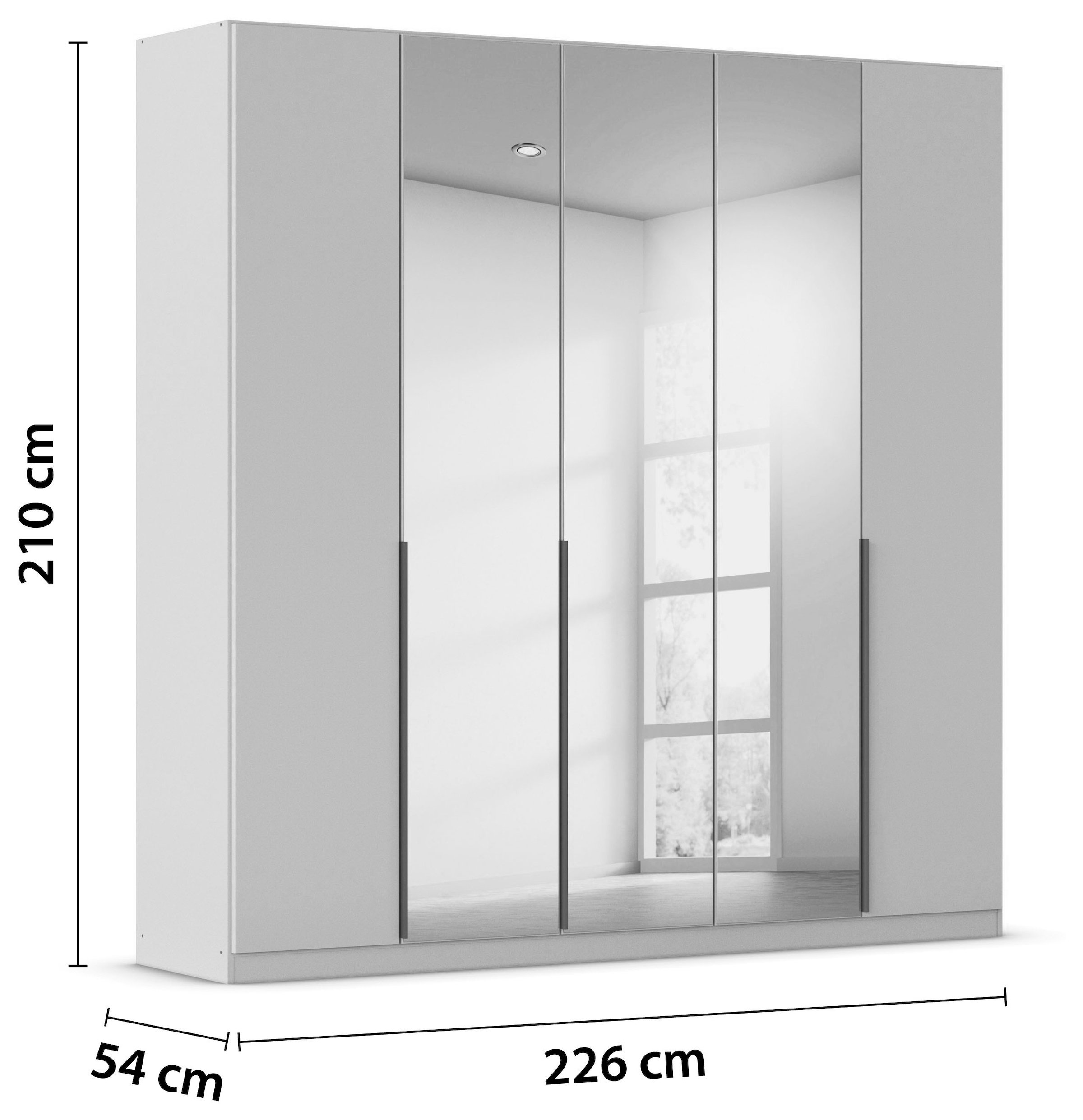 rauch Drehtürenschrank »Kleiderschrank Schrank Garderobe AGORDO mit Dekor- oder Hochglanzfront«, (in zwei Griff-Farben), durchdachte Innenausstattung, in 6 Breiten und 2 Höhen MADE IN GERMANY