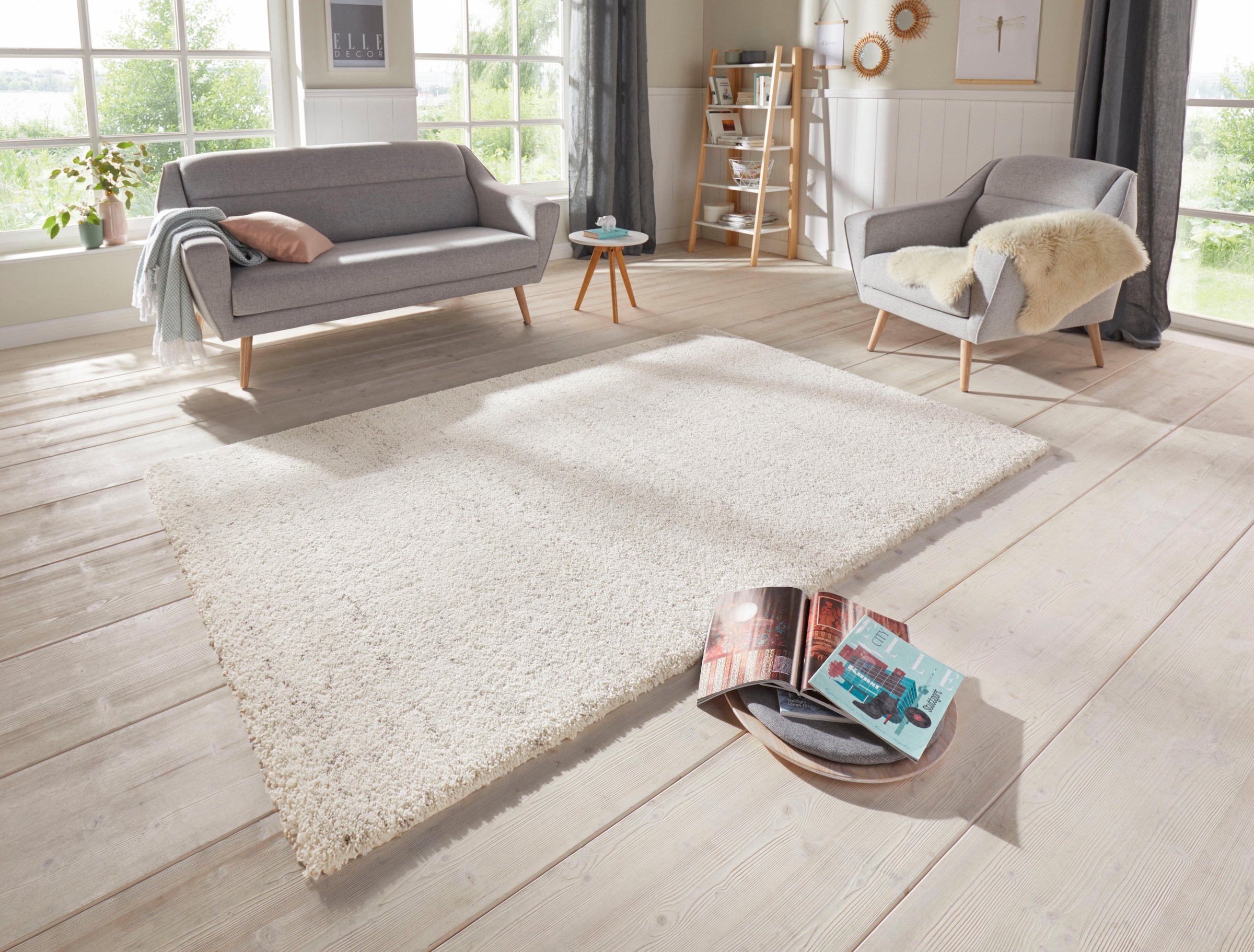 ELLE DECORATION Hochflor-Teppich »Orly«, rechteckig, 32 mm Höhe, Dichter Hochflor, Meliert, Skandi Look, Robust, Pflegeleicht