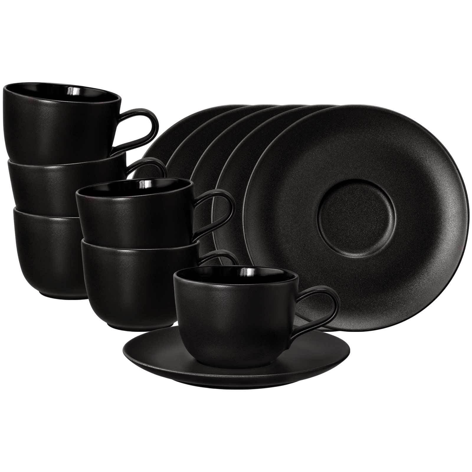 Seltmann Weiden Tasse »Kaffeetassen mit Untertassen Liberty Velvet Black 26 günstig online kaufen