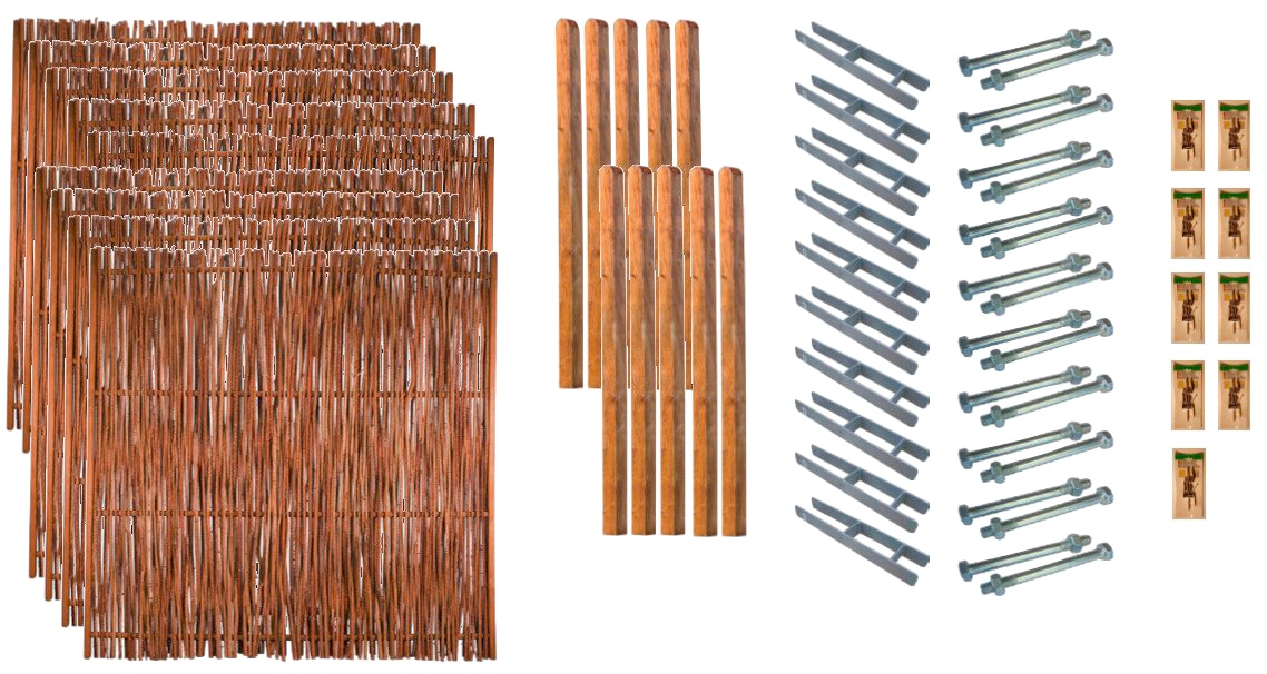 Tetzner & Jentzsch Geflechtzaun »Portland 7«, 9 Elemente, LxH: 1710x180 cm