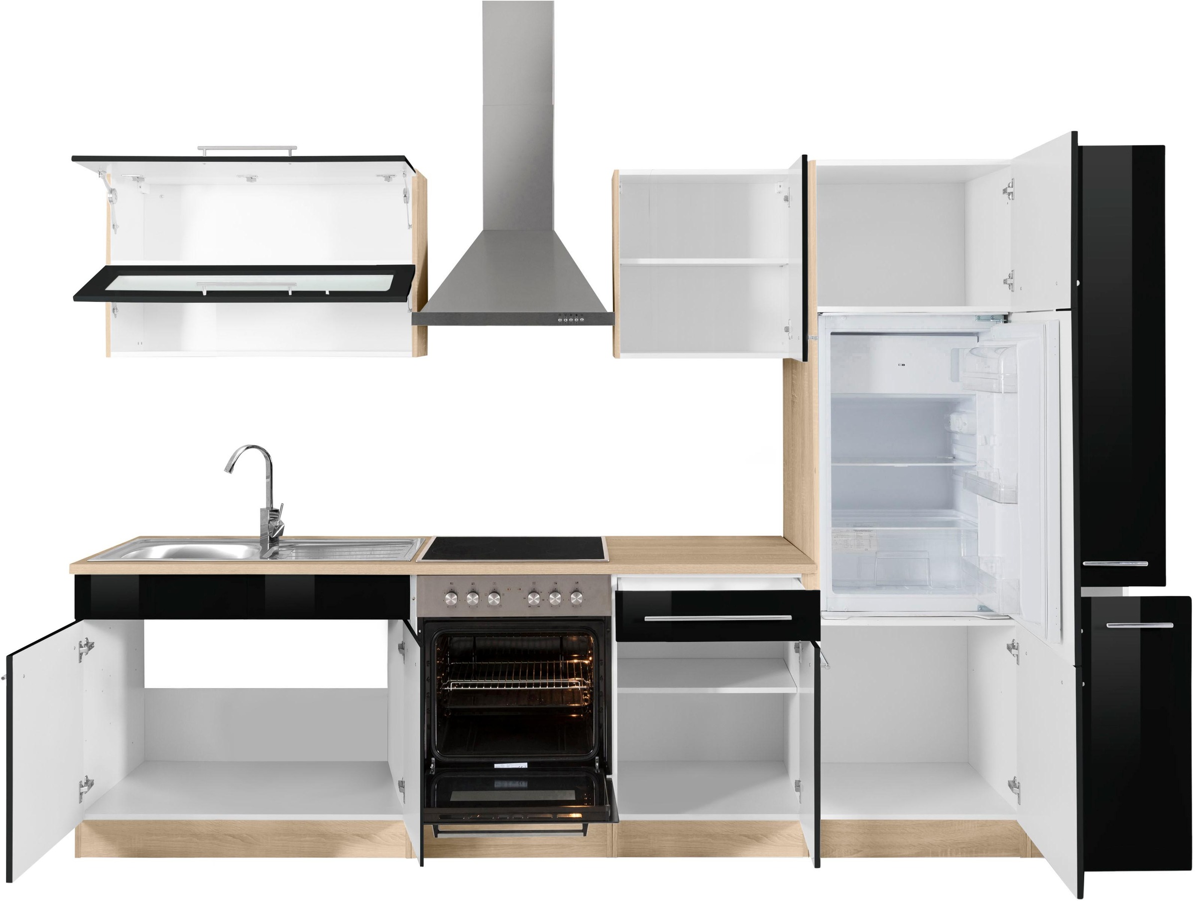KOCHSTATION Küchenzeile »KS-Eton«, mit E-Geräten, Breite 300 cm
