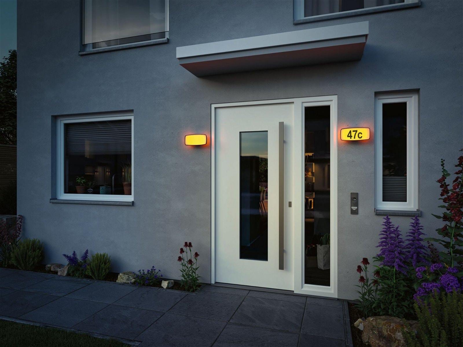 Paulmann LED Außen-Wandleuchte »Hausnummernleuchte IP44276x73mm 6,5W 430lm 230V Anthrazit Kunststoff«, 1 flammig, Smart Home Zigbee 3.0 Dämmerungssensor Tunable Warmwhite