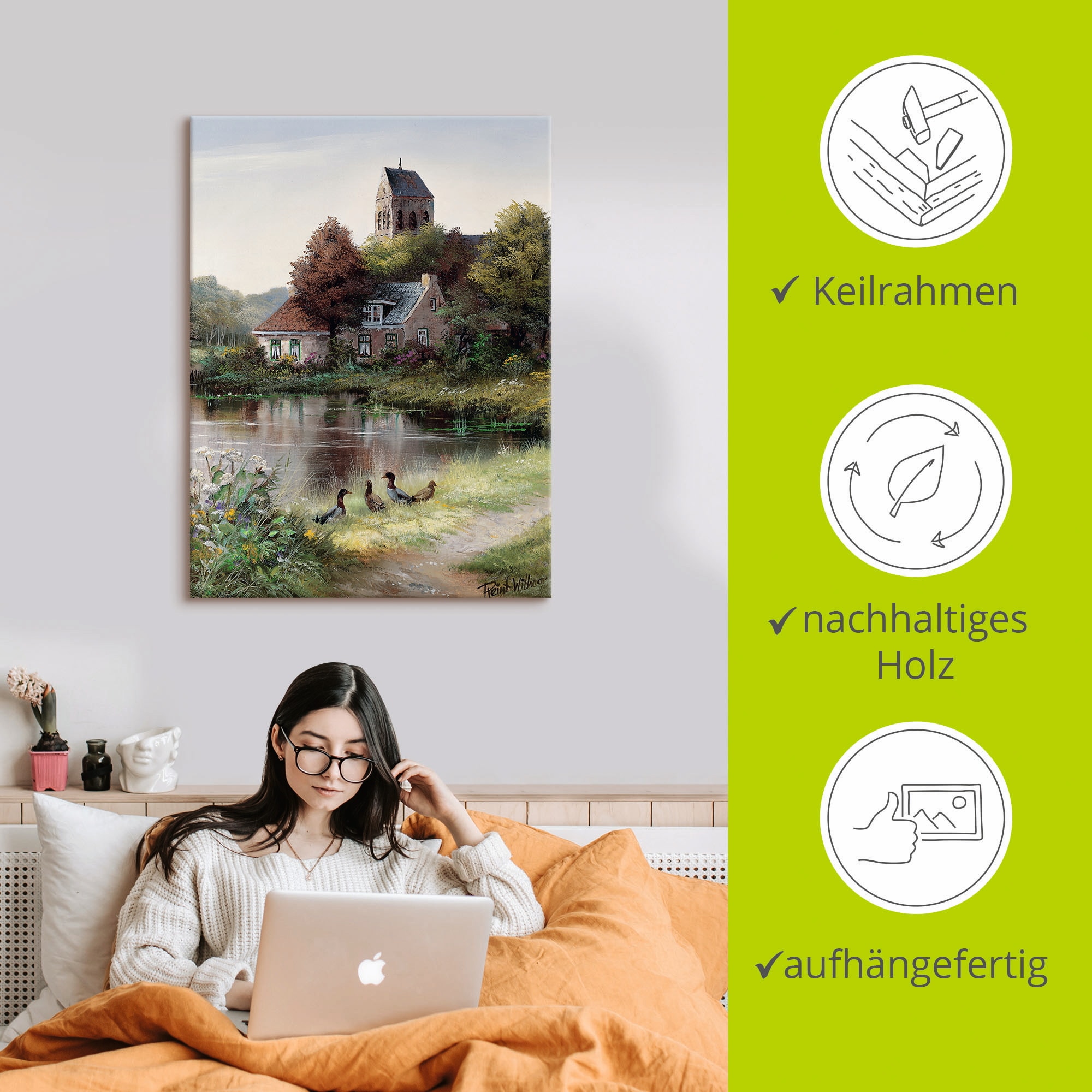 Artland Wandbild »Schöner Tag«, Gewässer, (1 St.), als Leinwandbild, Poster in verschied. Größen