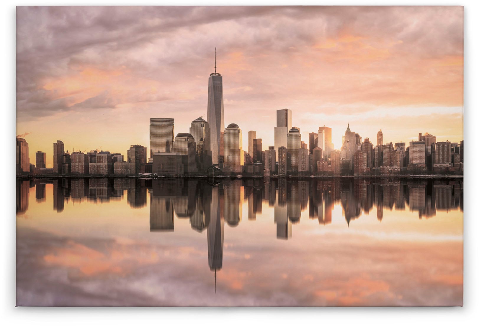 Bricoflor Sonnenuntergang Leinwand Mit Skyline Von New York Modernes Schlaf günstig online kaufen