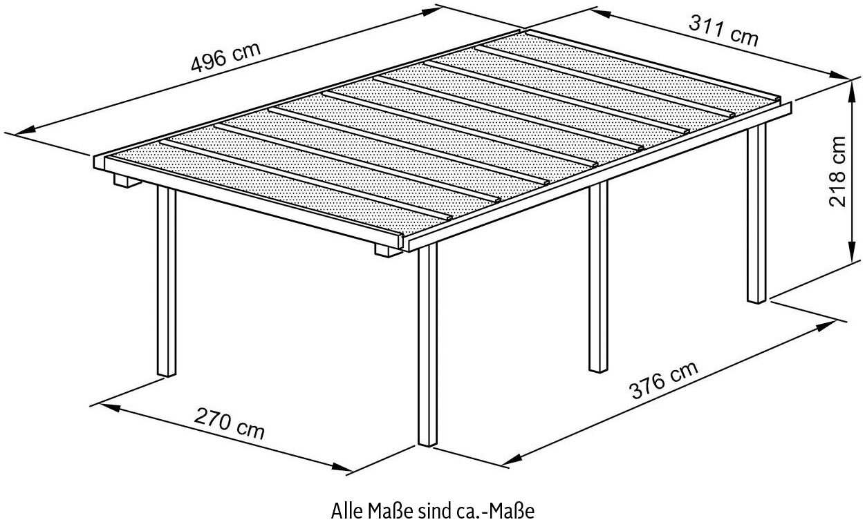 Beckmann Einzelcarport »CPTW«, Aluminium, 270 cm, Reinweiß
