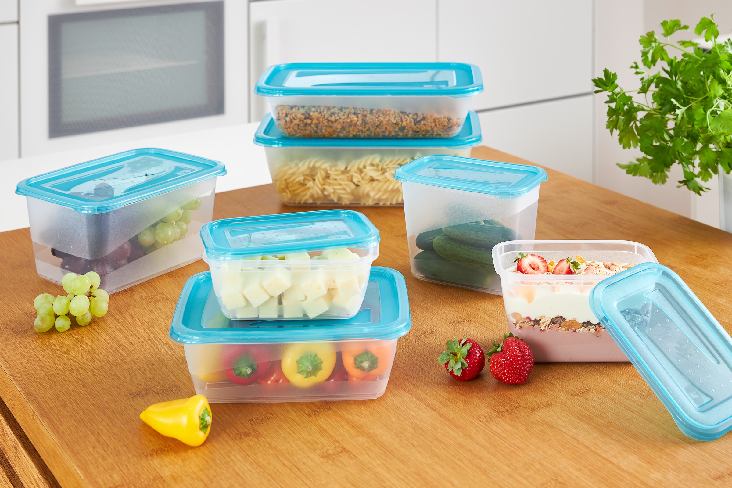 keeeper Frischhaltedose »Fredo Fresh (Set,17-tlg.), rechteckig, 500-2000 ml« Set, 17 Stk. tlg. lebensmittelecht, spülmaschinengeeignet, gefriergeeignet