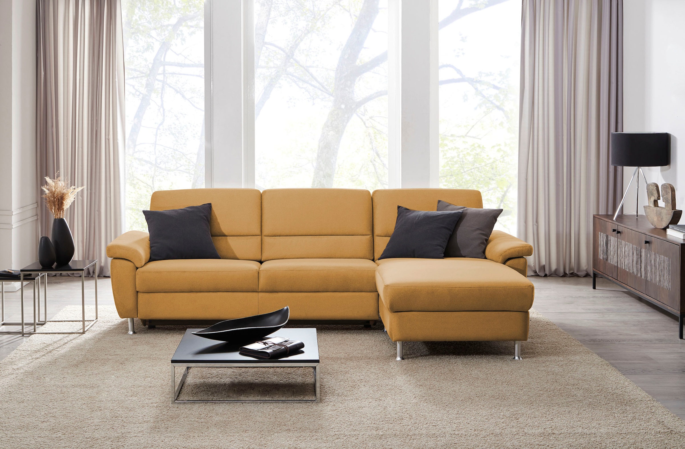 CALIZZA INTERIORS Ecksofa »Onyx L-Form«, Recamiere links oder rechts, wahlweise mit Bettfunktion, Breite 270 cm