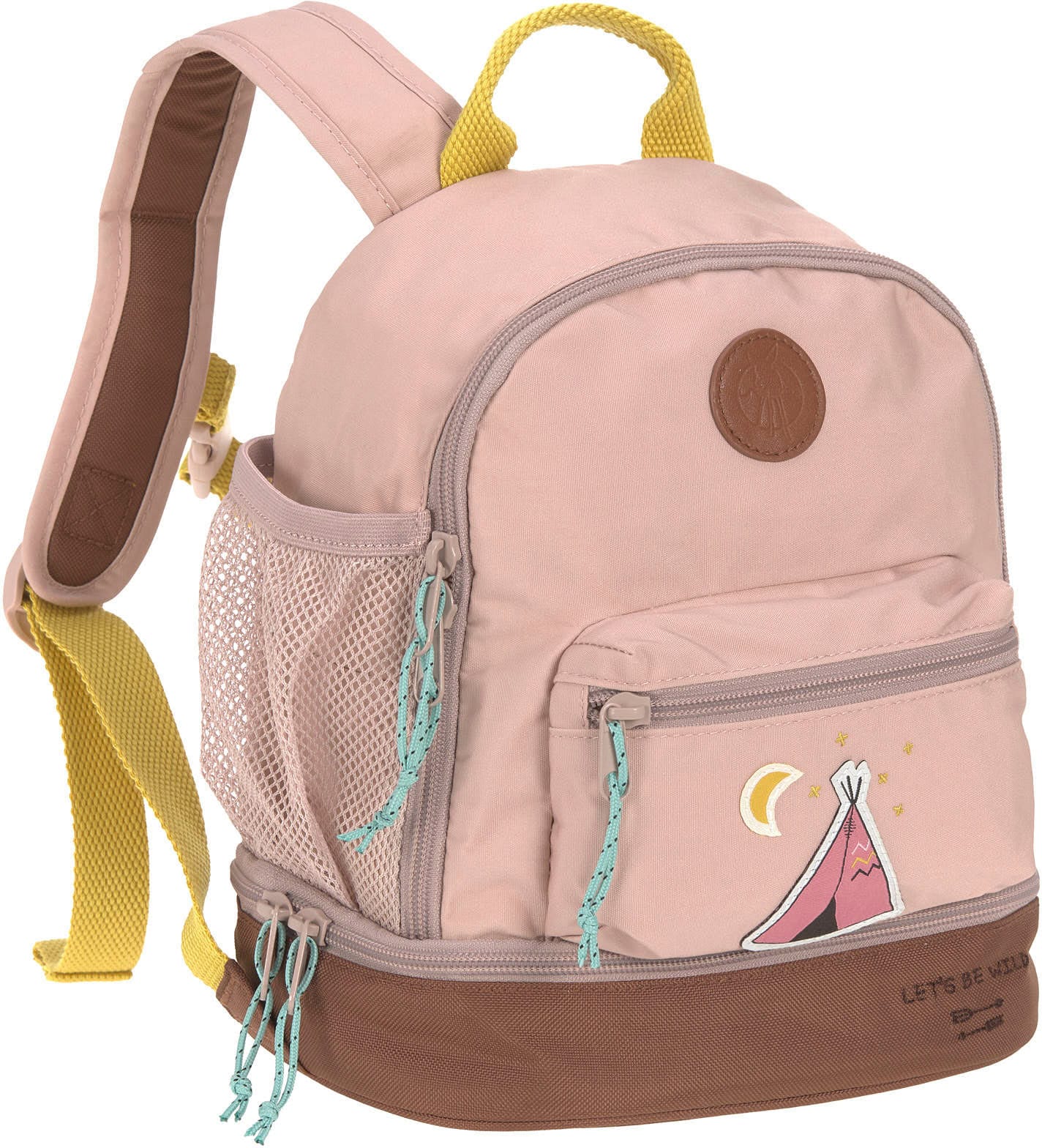 Kinderrucksack Mini Backpack«, Flächen, LÄSSIG vegan kaufen bequem »Adventure, PETA-approved Floureszierende Tipi,