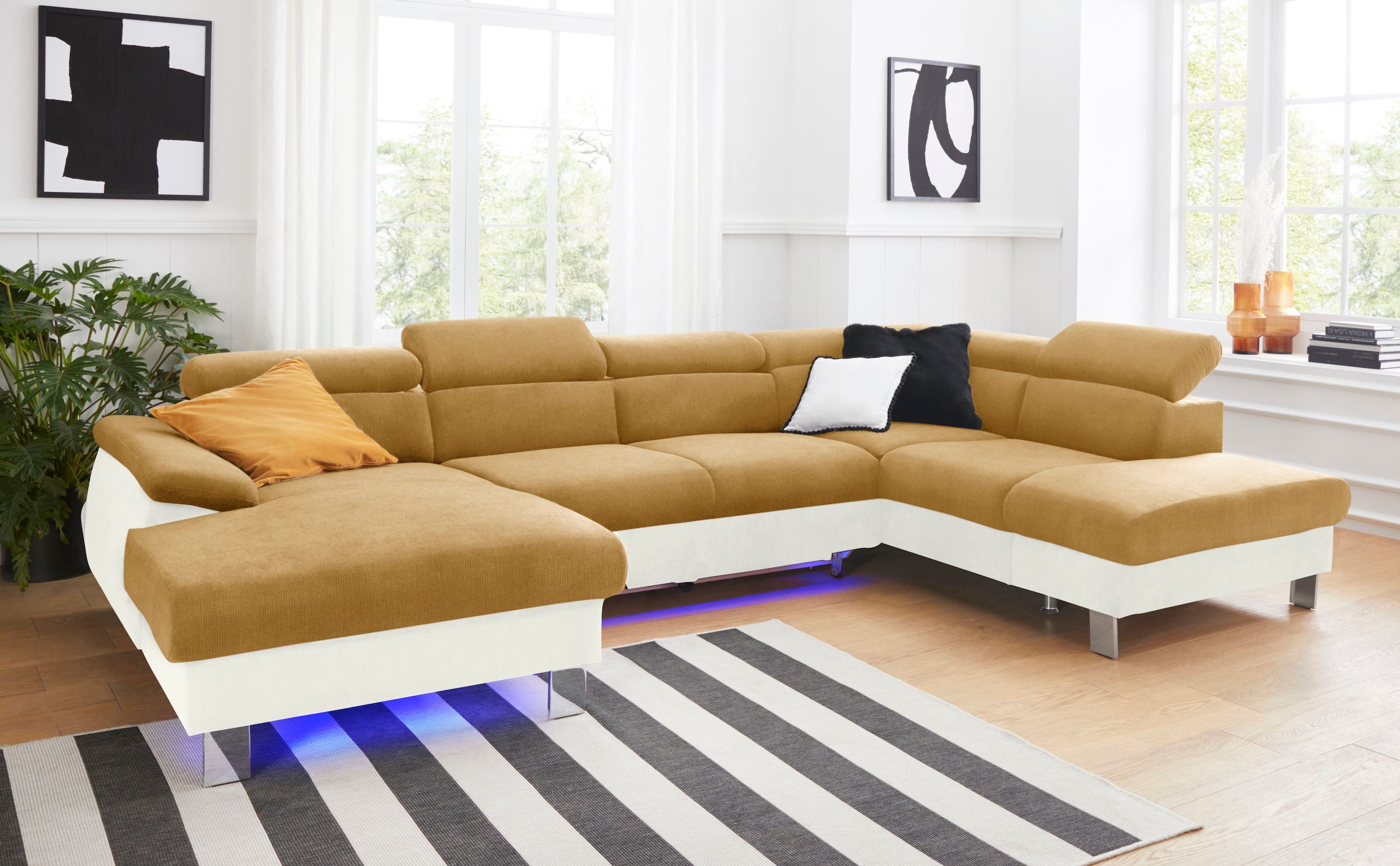 COTTA Wohnlandschaft »Komaris U-Form, B: 320 cm« mit Kopfteilverstellung, o günstig online kaufen