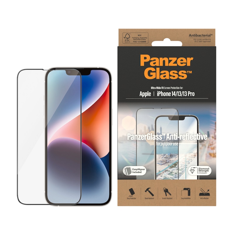 PANZERGLASS Displayschutzglas »Anti-Reflective Screen Protector Ultra Wide Fit« Transparent Leicht zu installieren