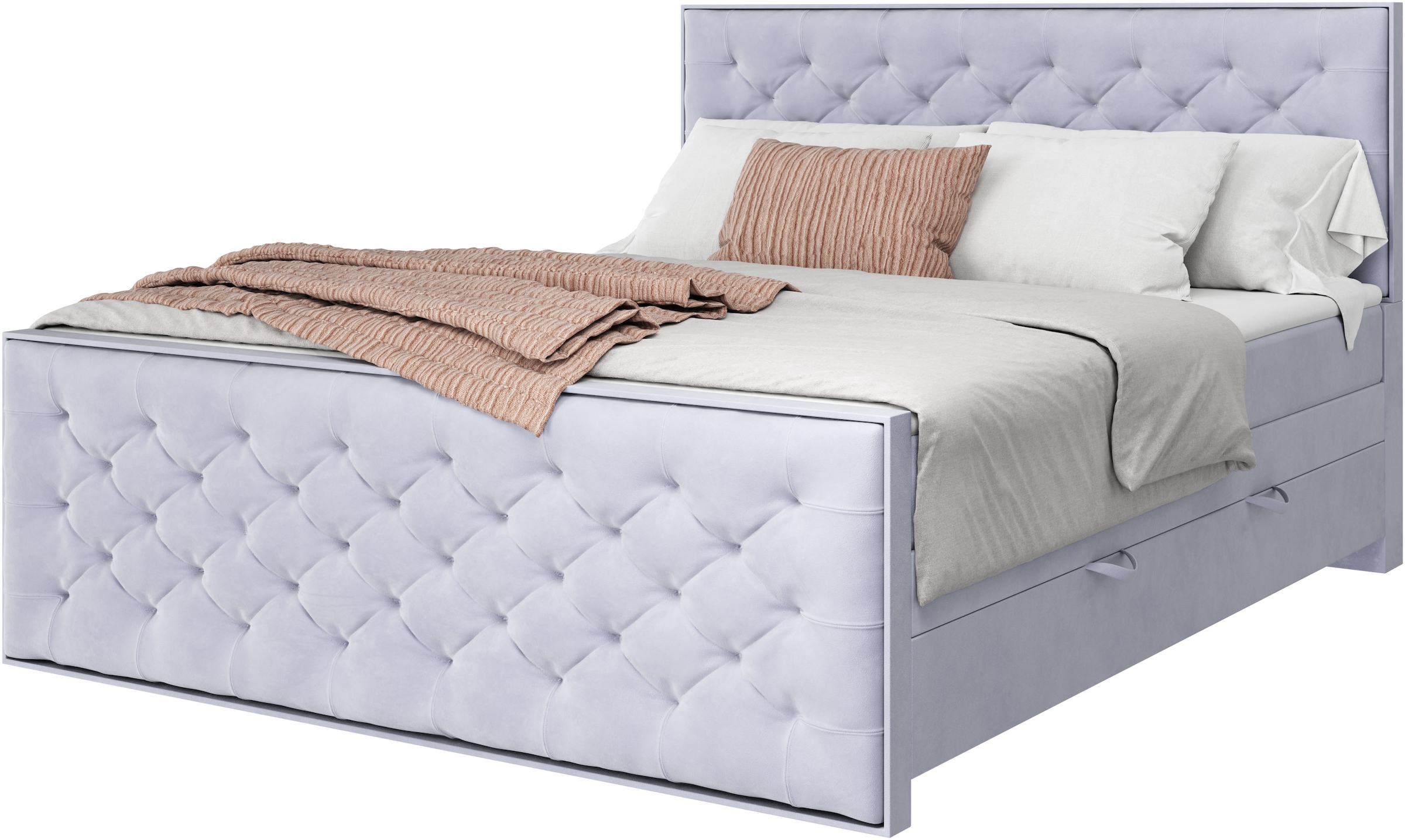 FORTE Boxspringbett »Lanciano Max inkl. zwei Bettkästen und Kaltschaum Topper« und einer 7-Zonen-Tonnentaschenfederkernmatratze H2/H3