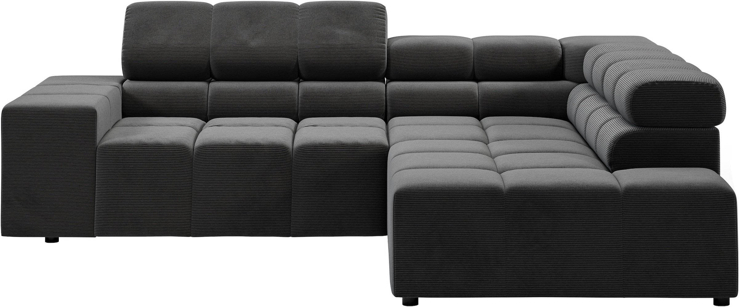 INOSIGN Ecksofa »Ancona, incl. Kopfteilverstellung + 3 Zierkissen, L-Form, Breite 249cm«, wahlweise motorische Sitztiefenverstellung, B/T(H: 249/215/70 cm