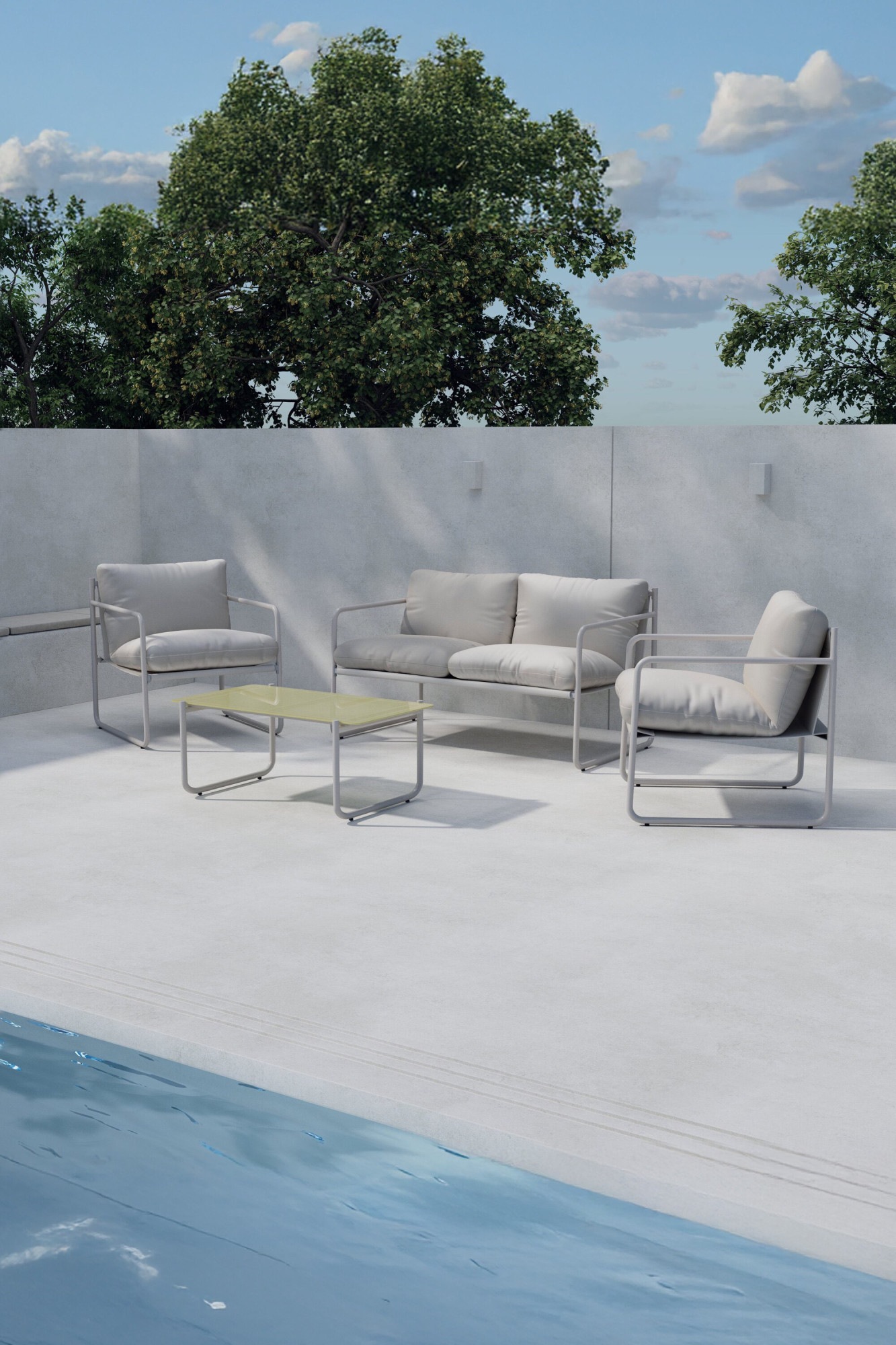 Venture Home Gartenlounge-Set »Thassos, großzügiges Outdoor-Set für hohen Sitzkomfort« 4 tlg. Loungemöbel mit Stoffbezug, angenehm, weich