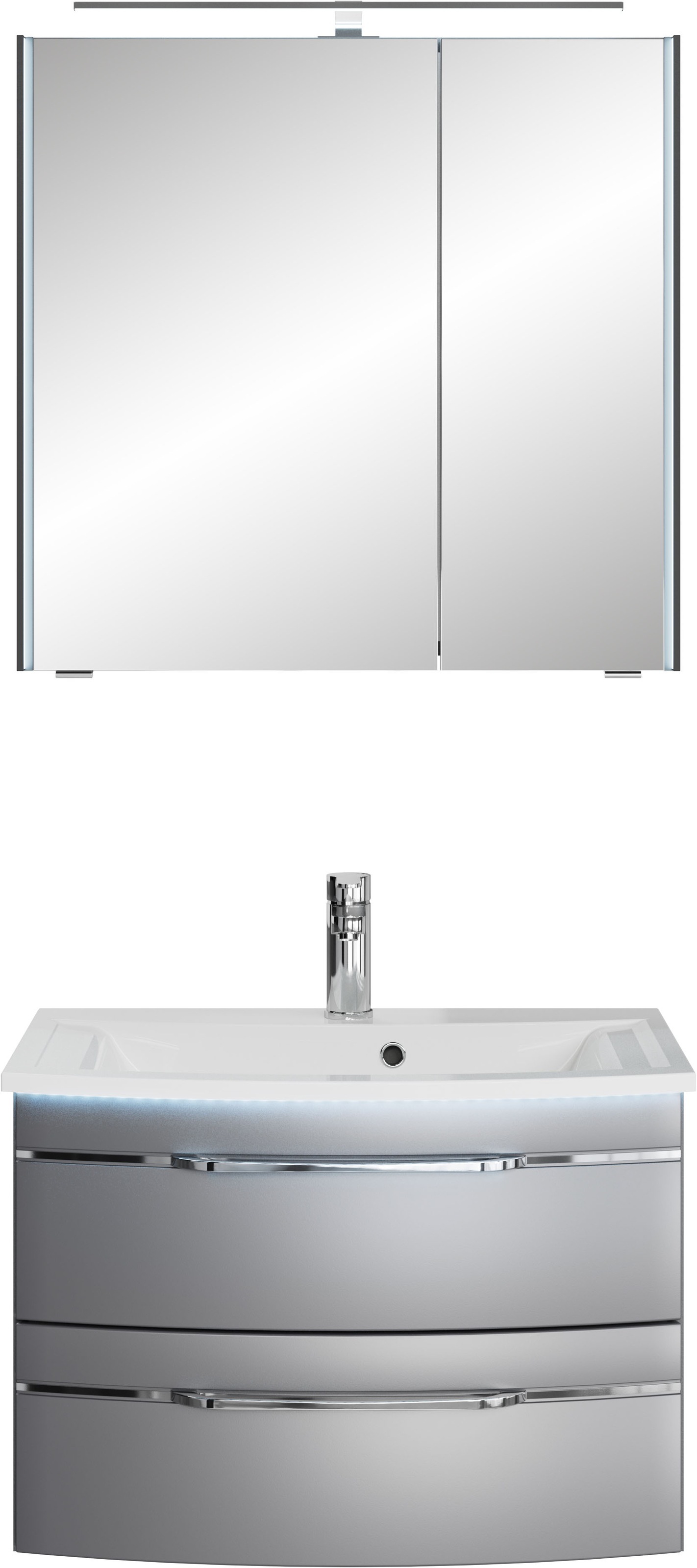 Saphir Badmöbel-Set »Serie 7045 2-teilig Mineralmarmor-Waschtisch mit LED-S günstig online kaufen