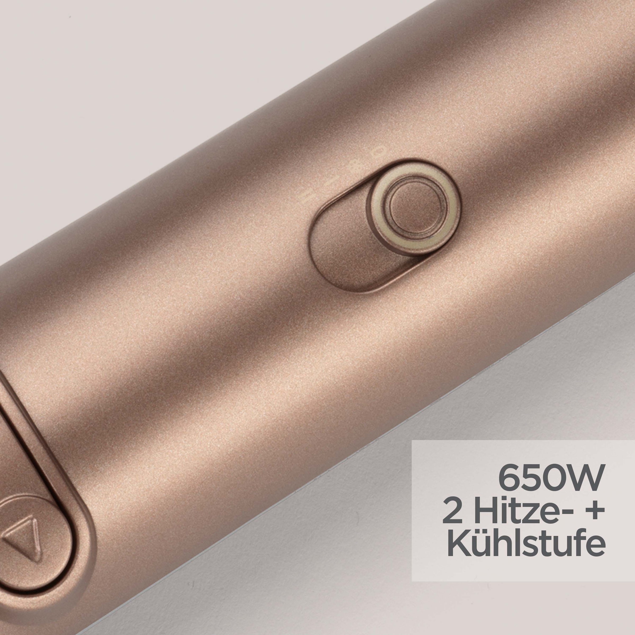 BaByliss Warmluftbürste »BaByliss Big Hair Dual Warmluftbürste rotierend,  AS952E« 2 Aufsätze Rotierender Rundbürstenföhn mit Ionen, 2 Aufsätze für Volumen, 650 W