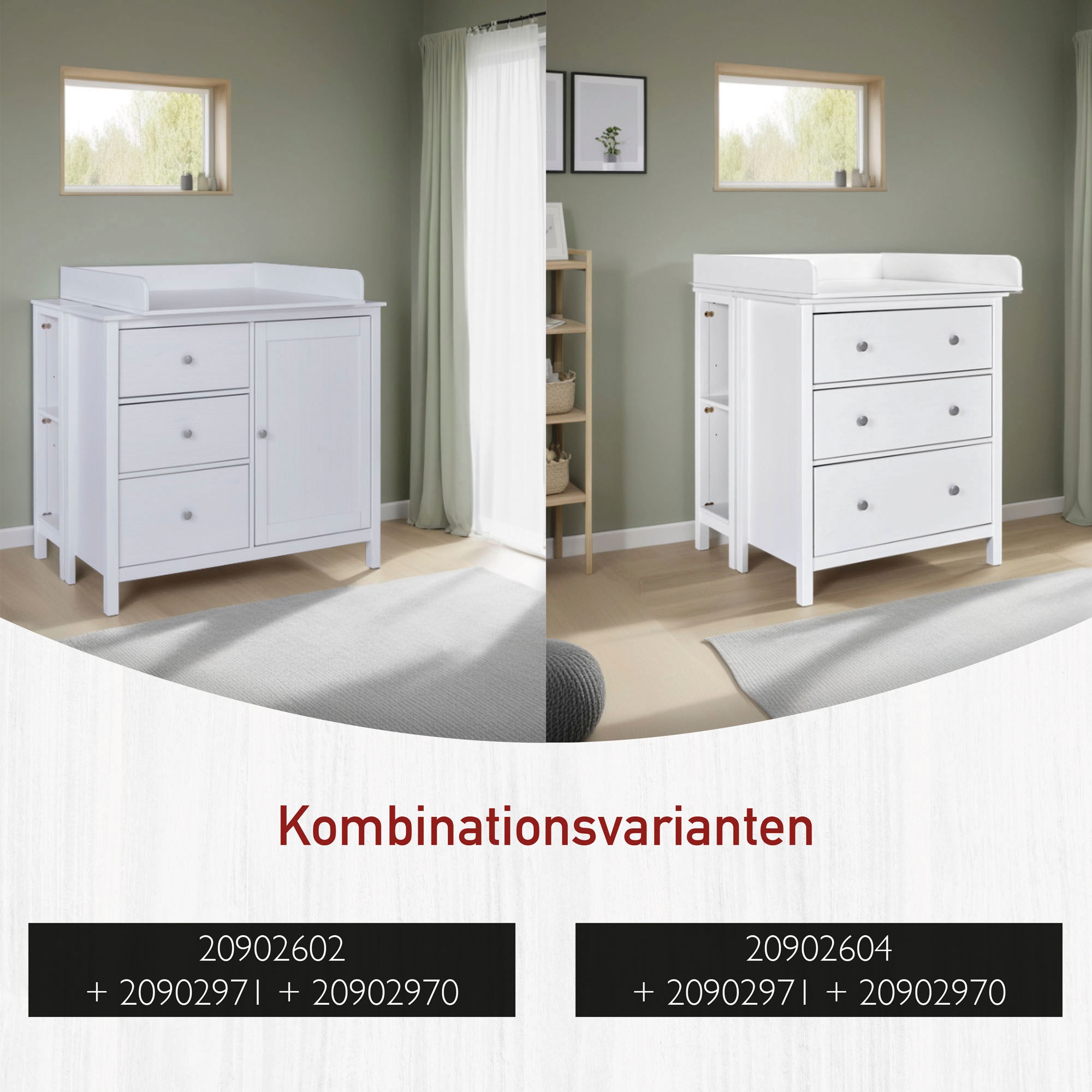 Inter Link Stauraumregal »Pinora, Kiefer Massivholz, Weiss, 32 x 42,5 x 96 cm« 1 Stk. tlg. Platzsparend, ideal für Wickeltisch, 2 Fächer, moderner Skandi Look