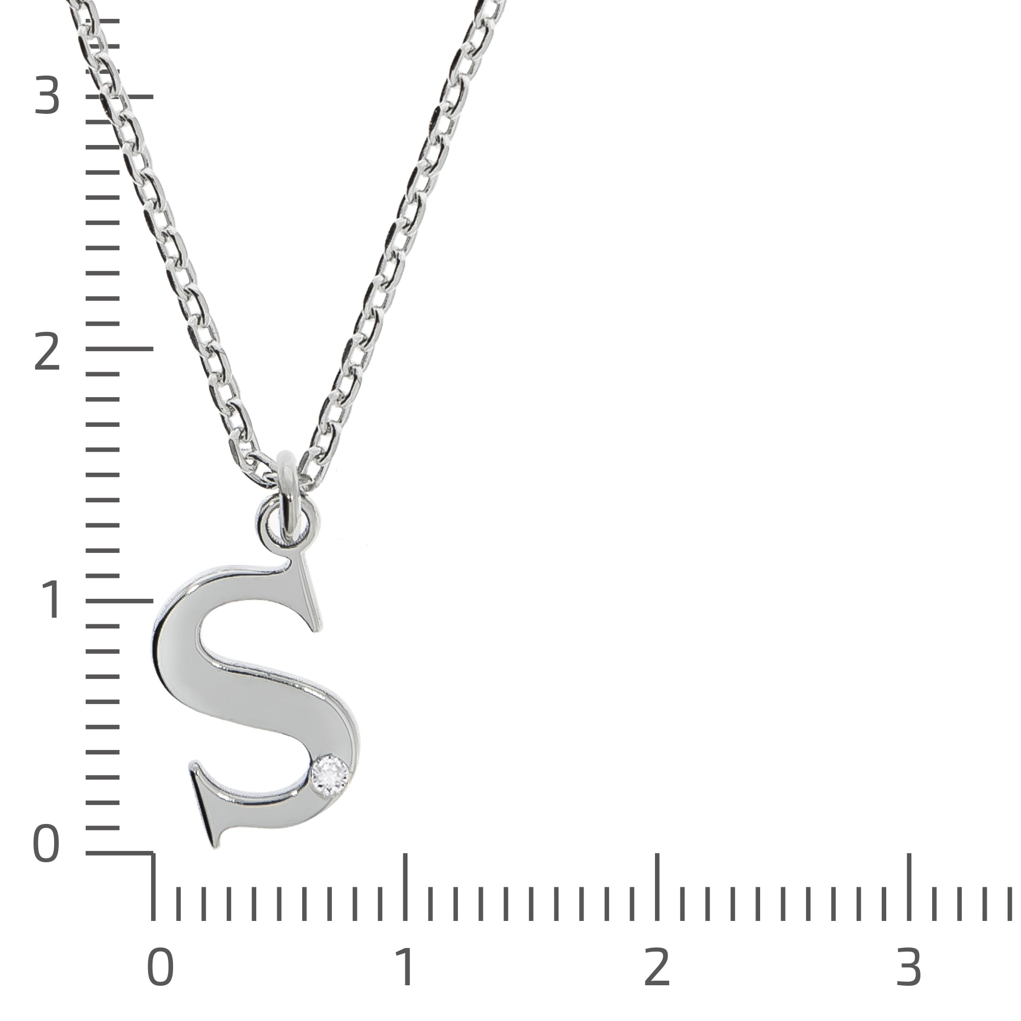 Diamonds by Ellen K. Kette mit Anhänger »Silber 925 mit 1x Diamant 0,008ct. Buchstabe S«