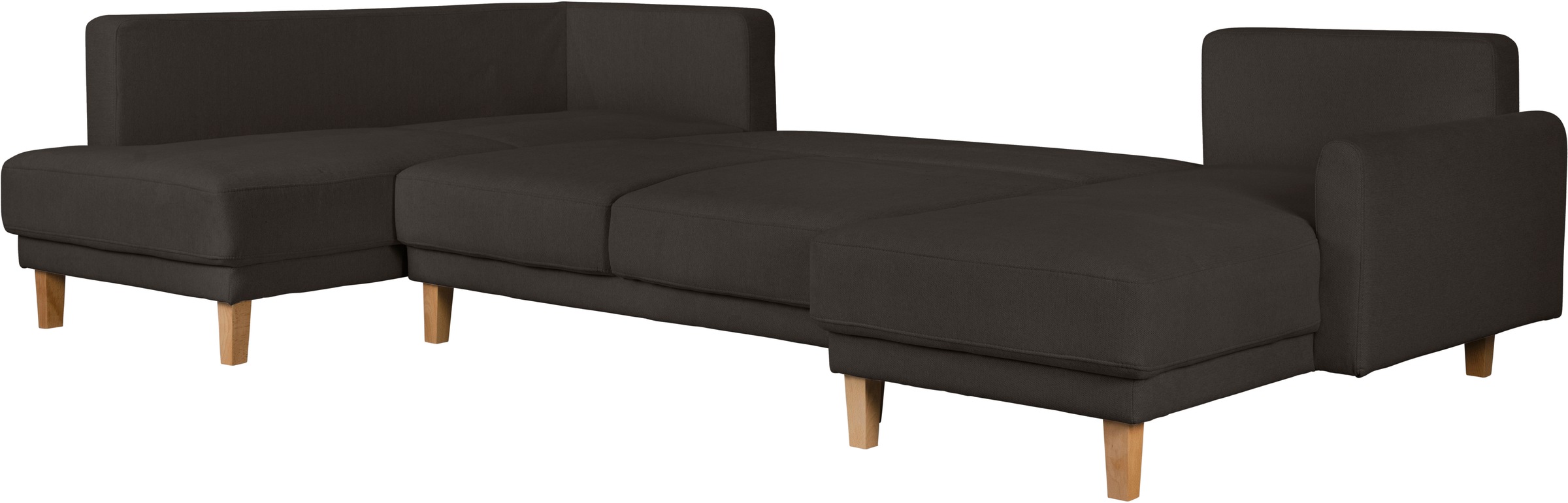 Home affaire Wohnlandschaft »TRIPLO U-Form wahlweise mit Schlaffunktion, B/T/H: 310/192/90 cm«, Schlafsofa, auch mit Bettkasten, Steppung im Rückenkissen