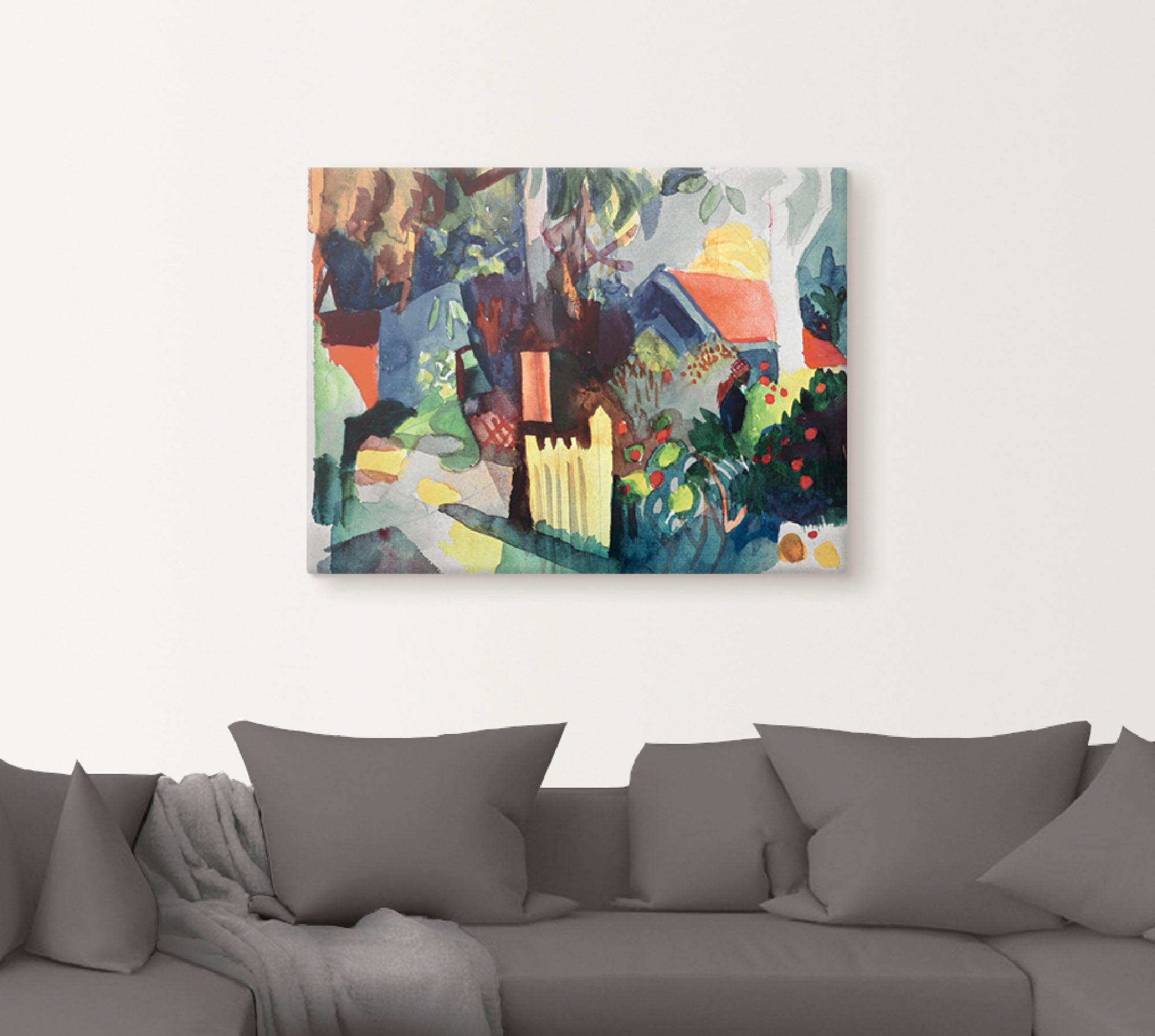 Artland Leinwandbild »Landschaft mit hellem Baum«, Garten, (1 St.), auf Kei günstig online kaufen