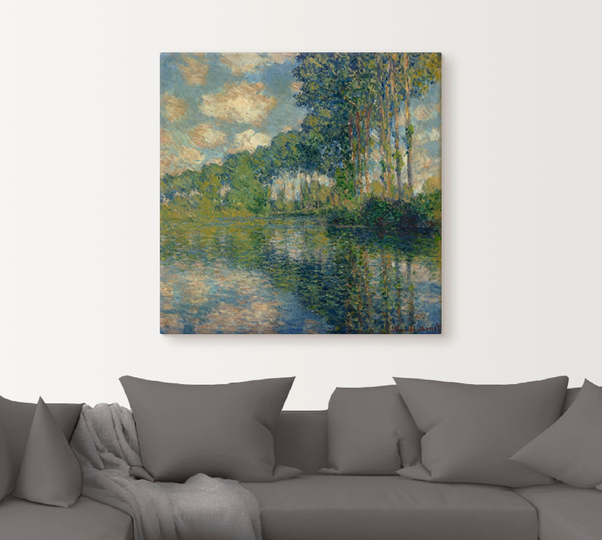 Artland Leinwandbild »Pappeln an der Epte.«, Gewässer, (1 St.), auf Keilrahmen gespannt
