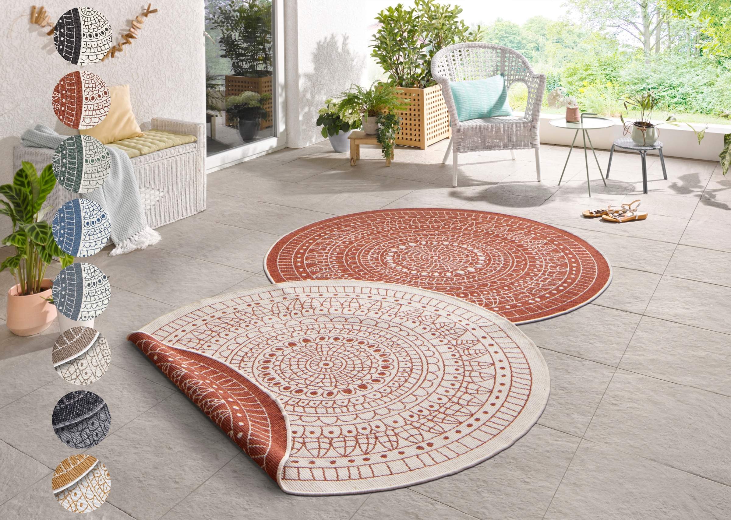 HANSE Home Teppich »Porto Wendeteppich«, rund, 5 mm Höhe, In-& Outdoor, Wet günstig online kaufen