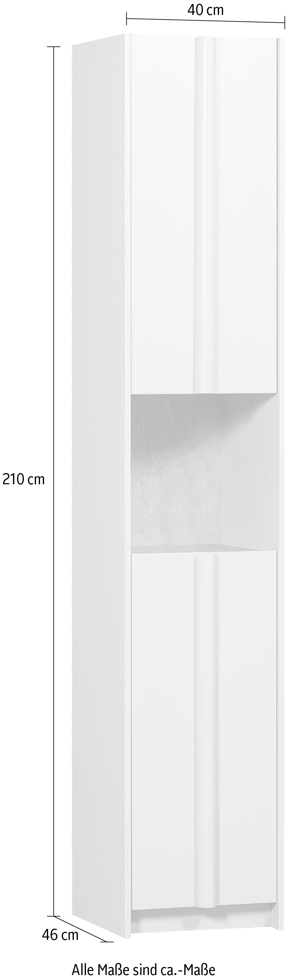 WOOOD Hochschrank »Basu Smalle«, H. 210 cm x B. 40 cm x T. 42 cm